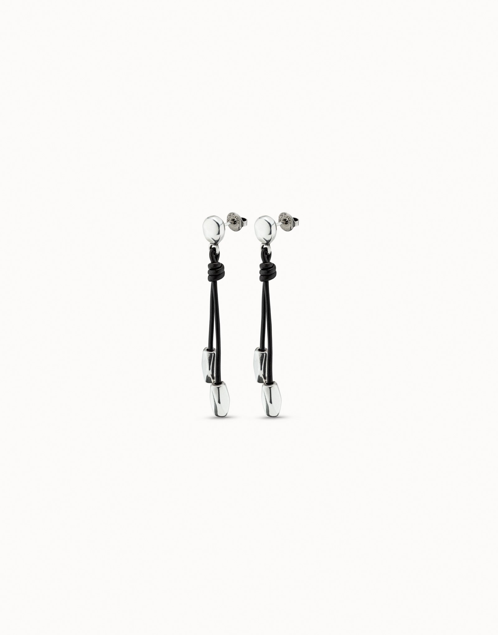 Sterling silver-plated long earrings with beads, Silver, large image number null