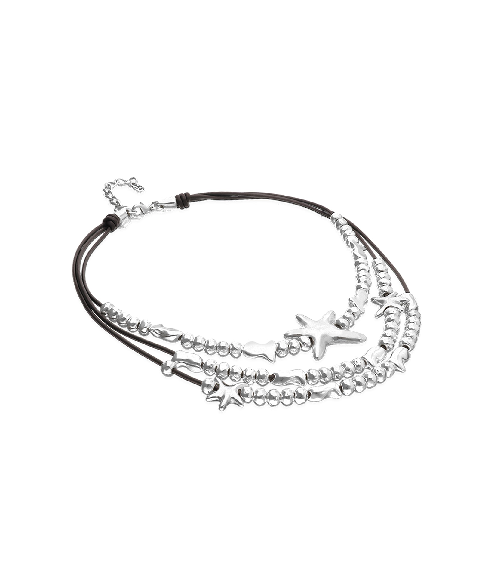 Multi-strand leather necklace with starfish