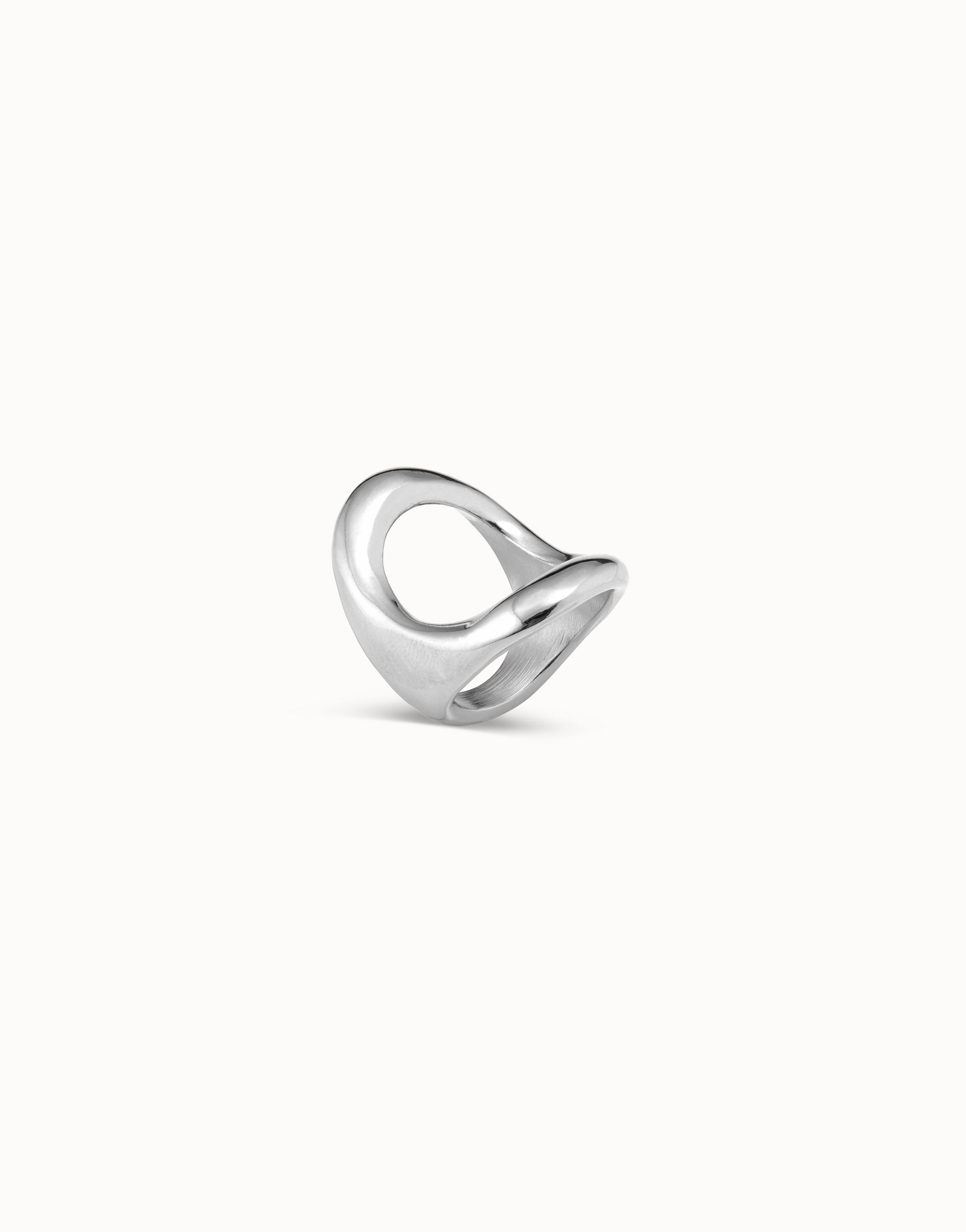 Anello placcato argento Sterling con ovale centrale grande, Argent, large image number null