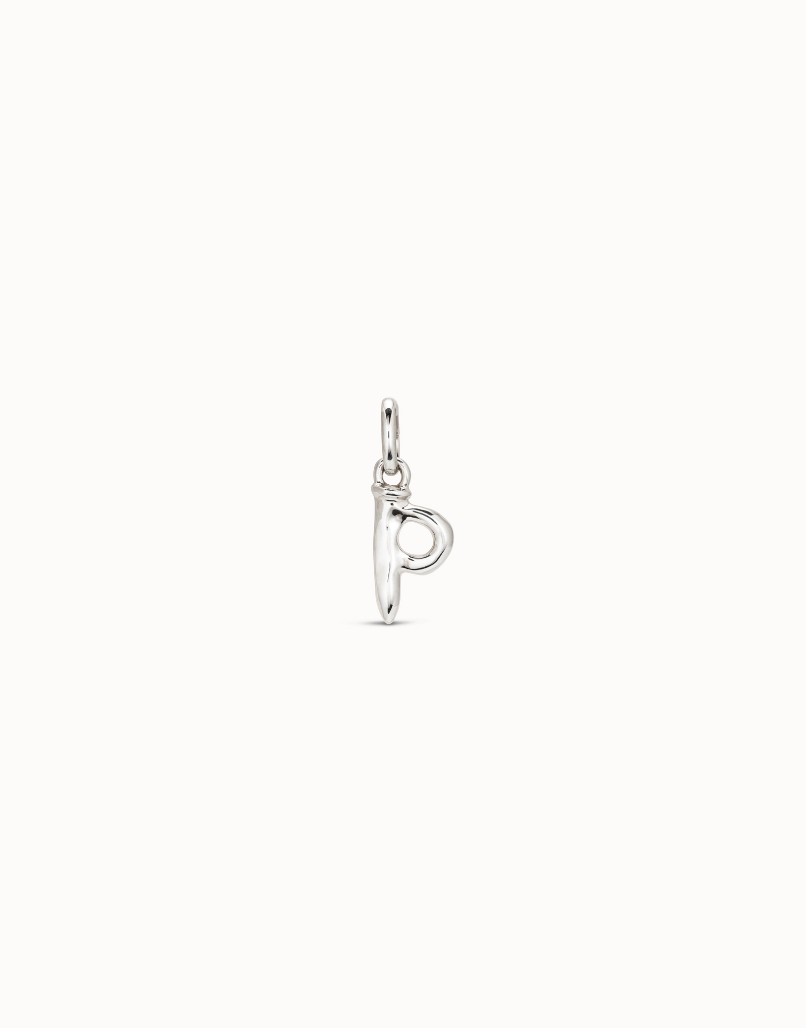 Charm placcato argento Sterling a forma di lettera P, Argent, large image number null