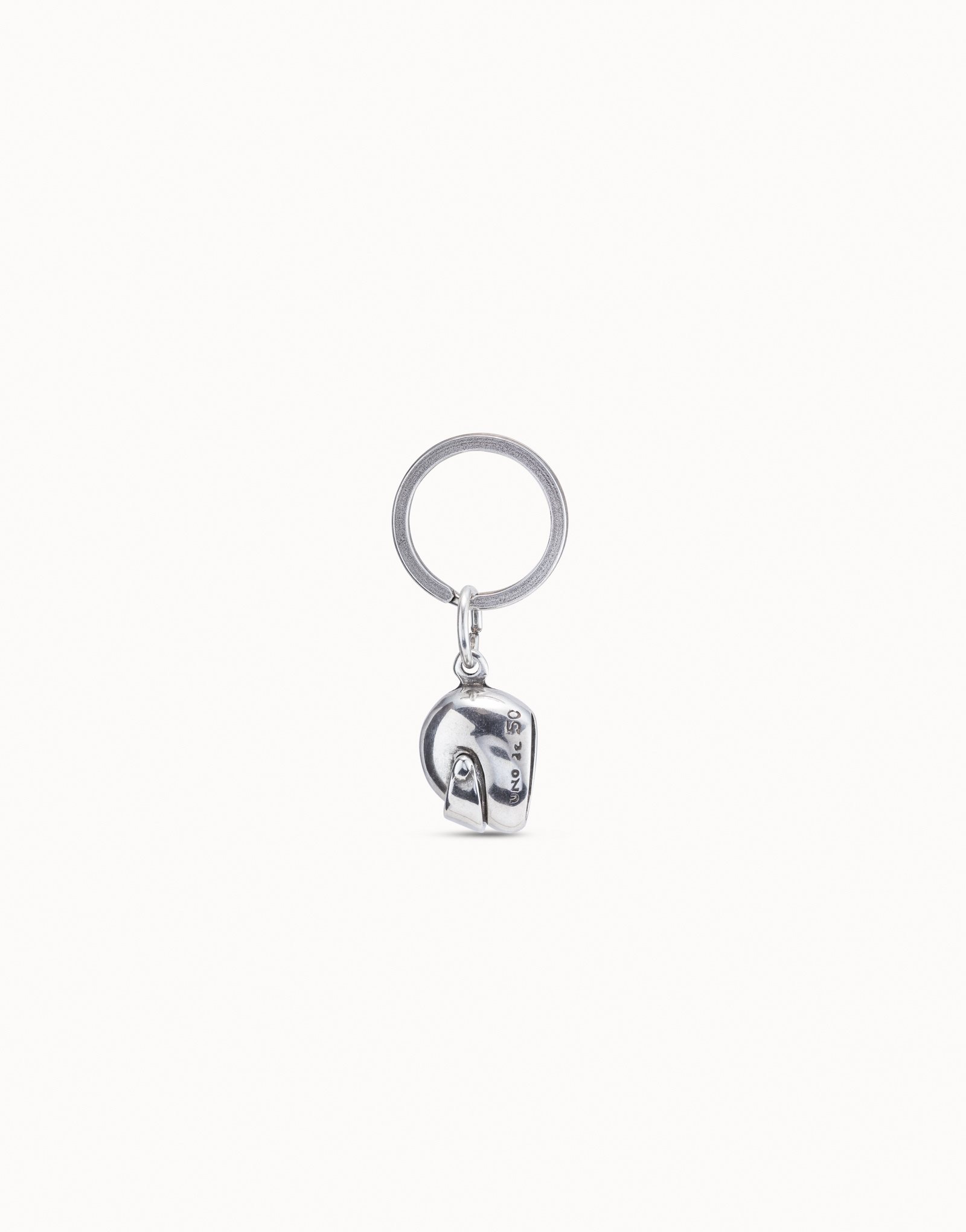 Sterling silver-plated helmet key-ring, , large image number null