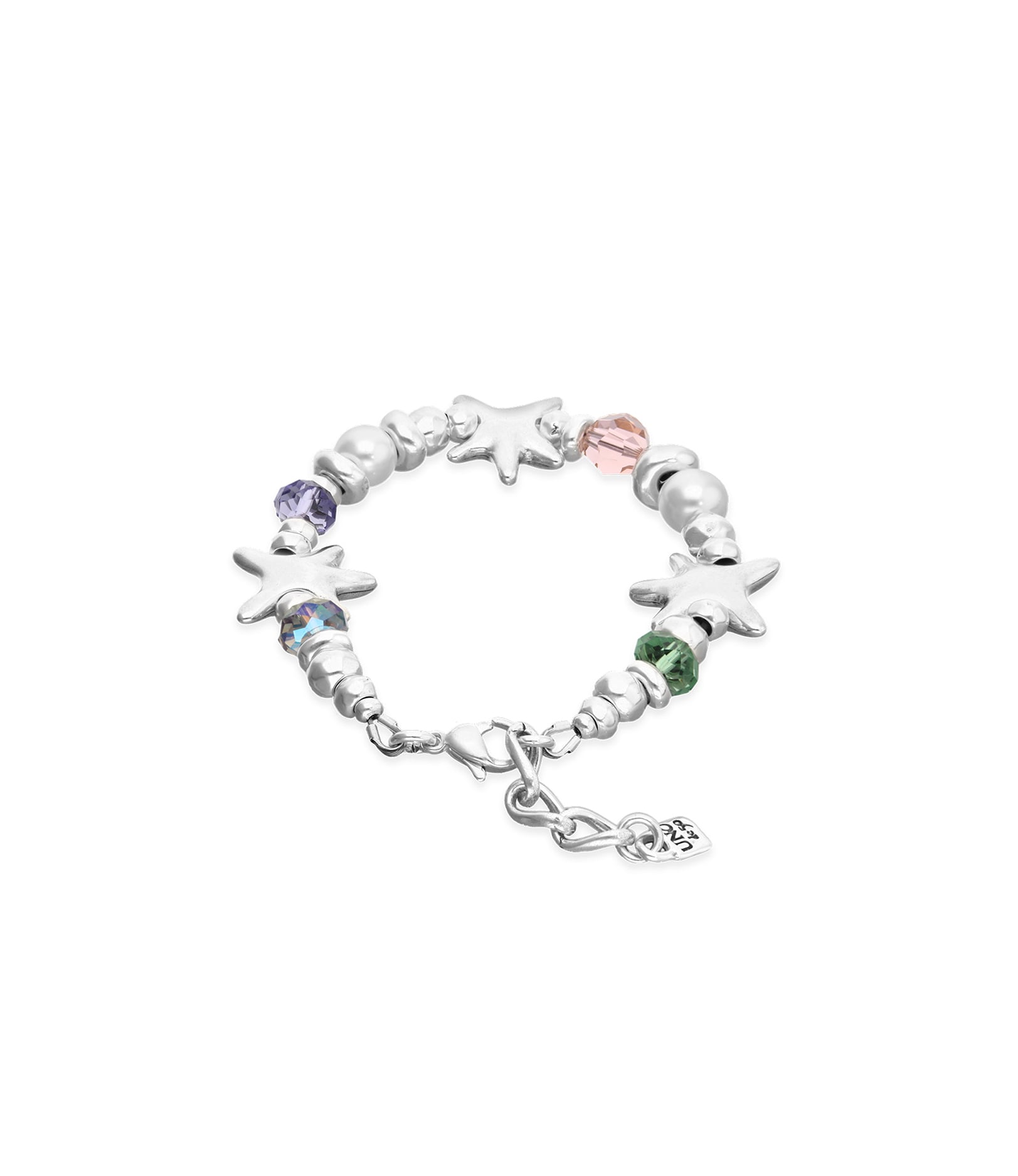 Elastic bracelet with multicolored crystals and starfish