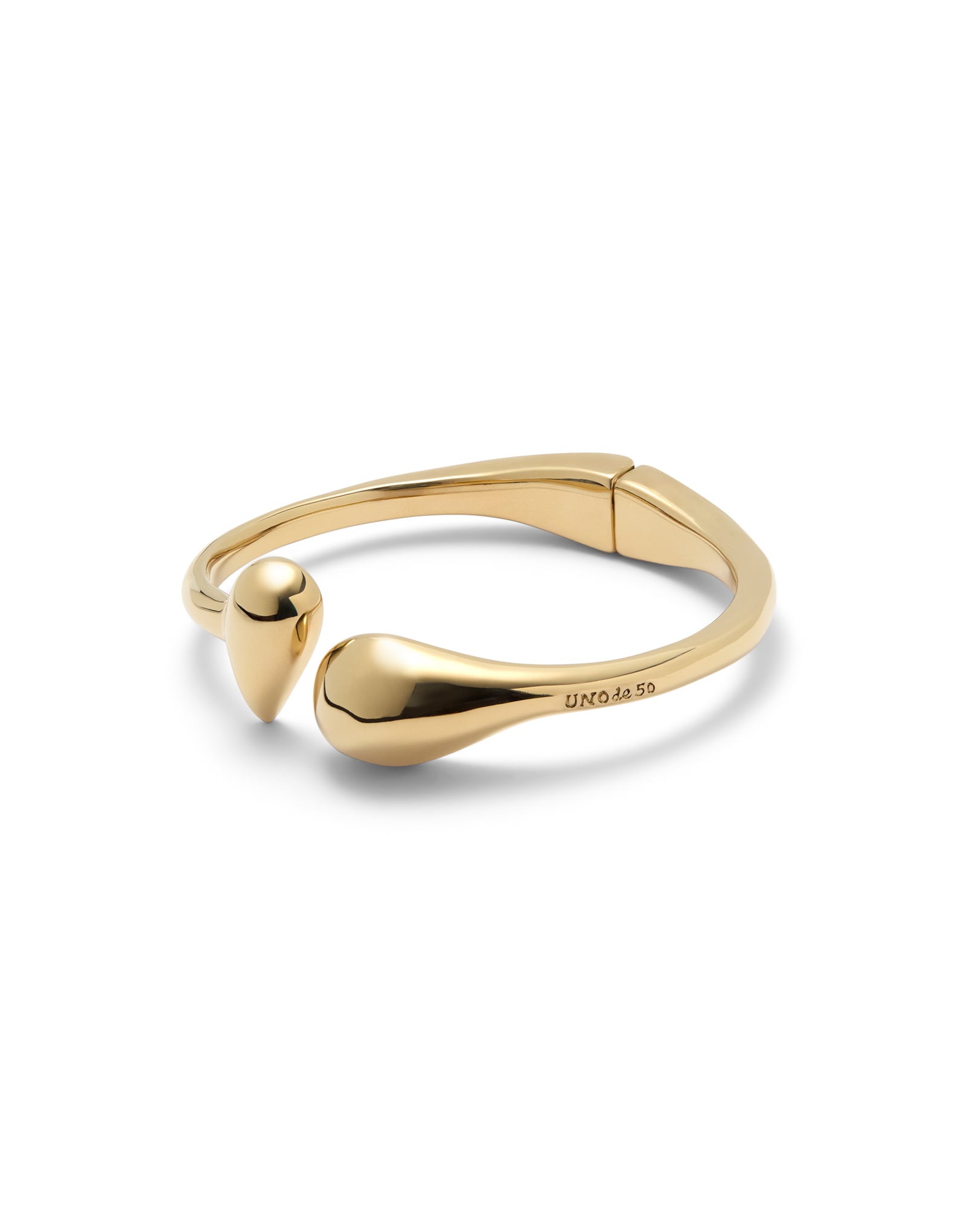 Bangle bracelet with rounded shapes