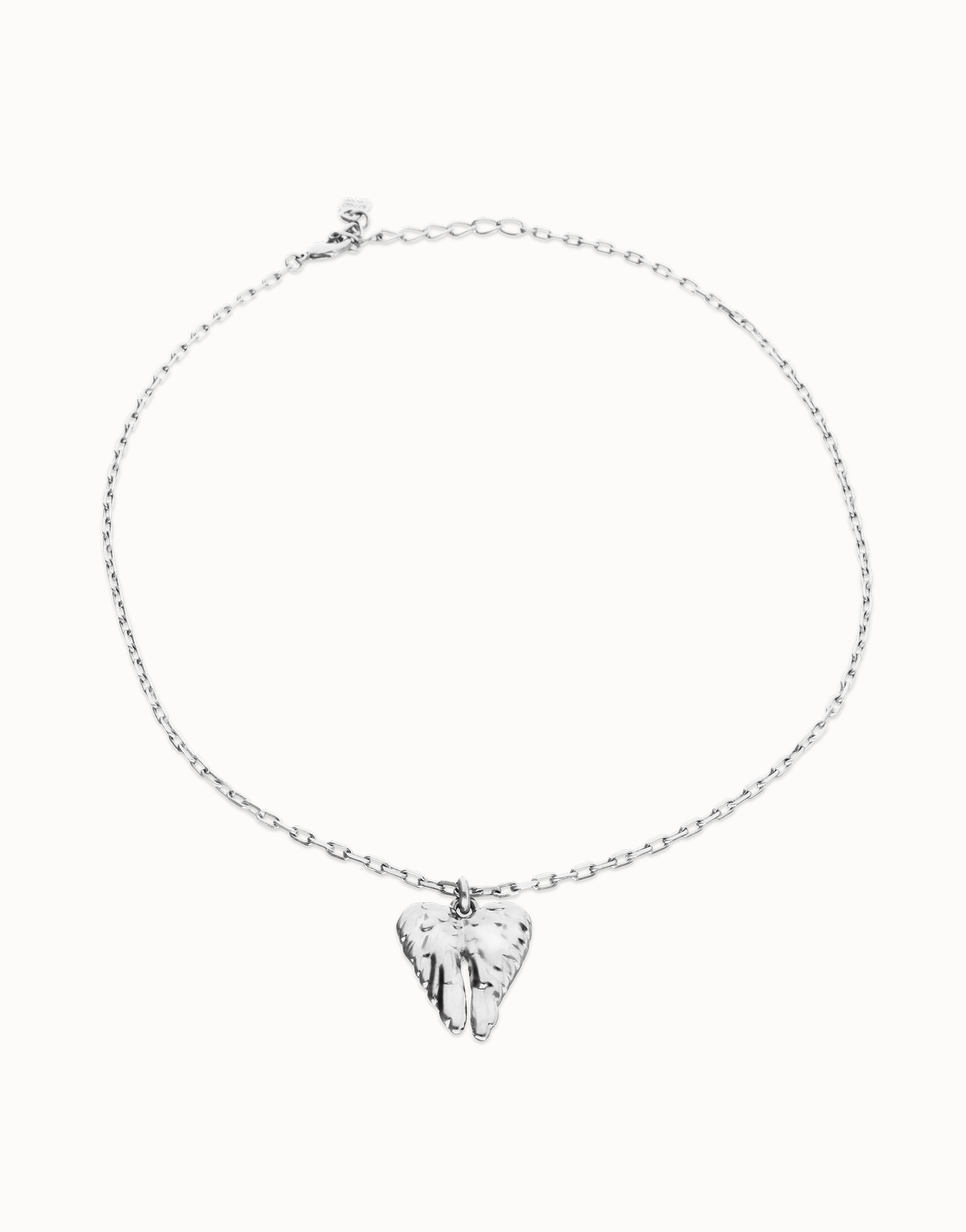 Short necklace with wing detail, Silver, large thumbnail
