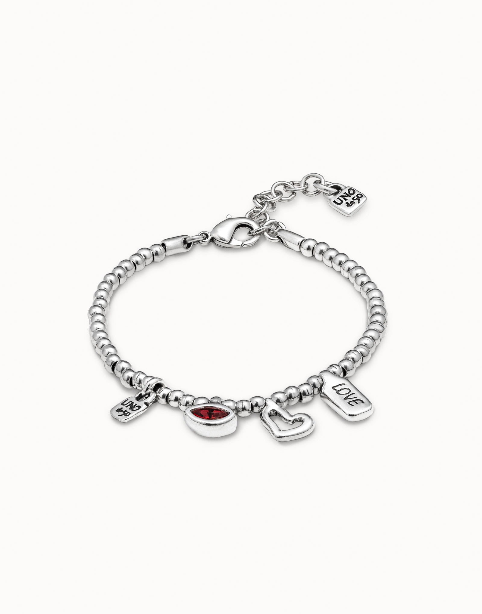Sterling silver-plated bracelet with crystals, , large image number null
