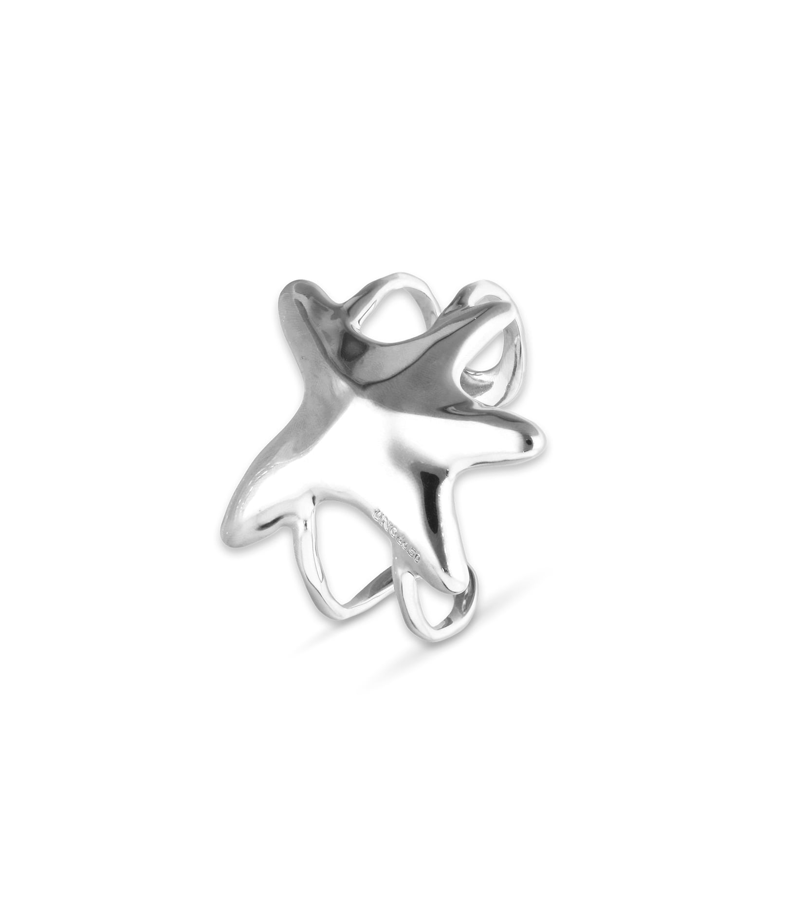 Pulsera r&iacute;gida doble ba&ntilde;ada en plata estrella de mar