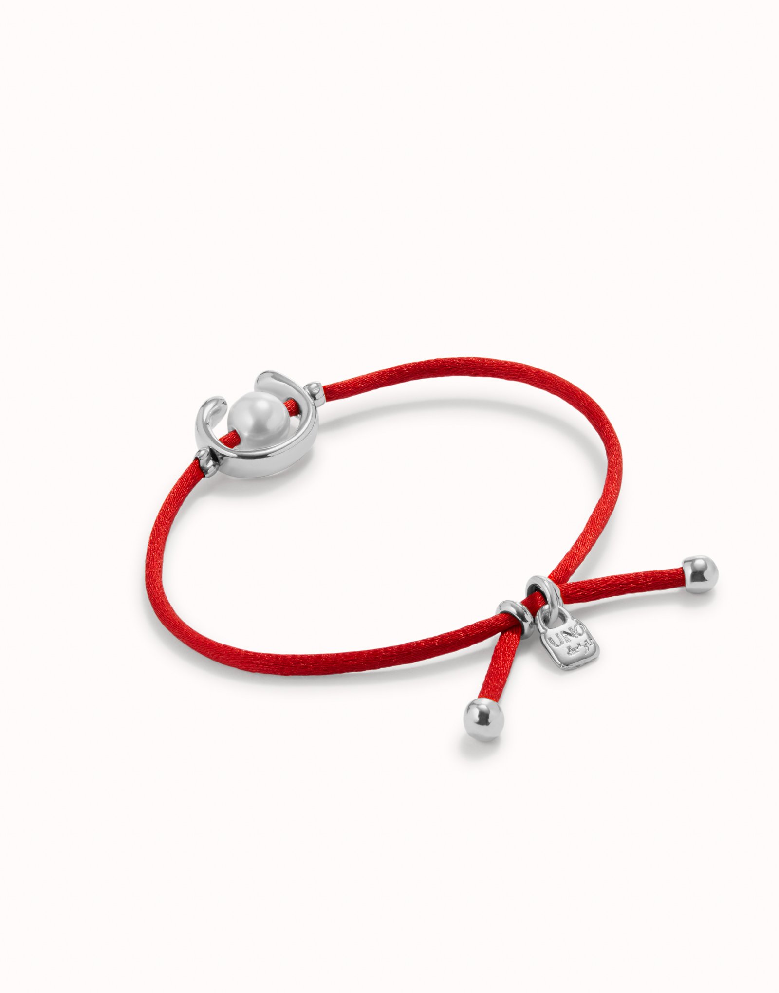 Red cord bracelet with a pearl UNOde50 Portugal