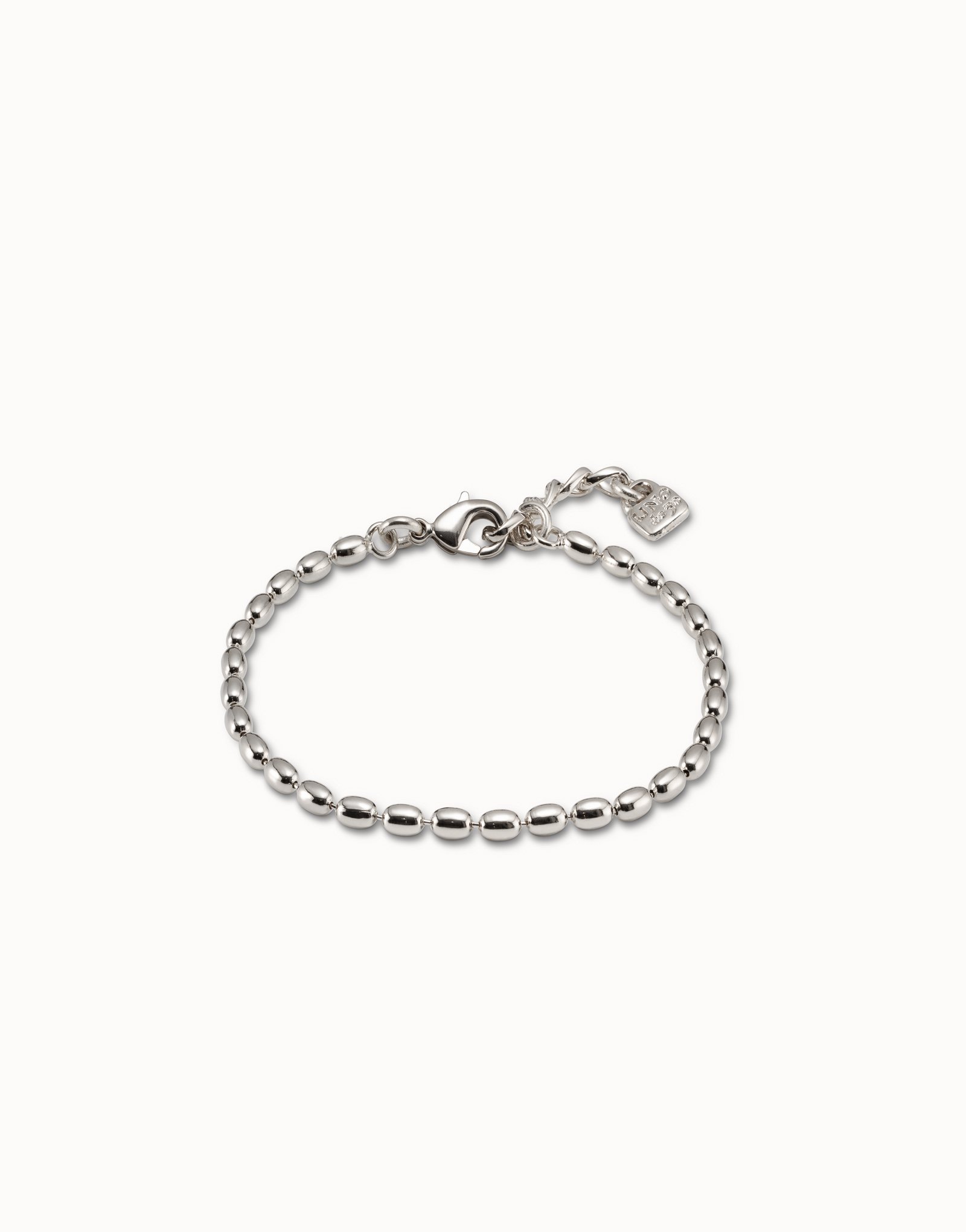 Sterling silver-plated small oval links chain with carabiner clasp, Silver, large image number null