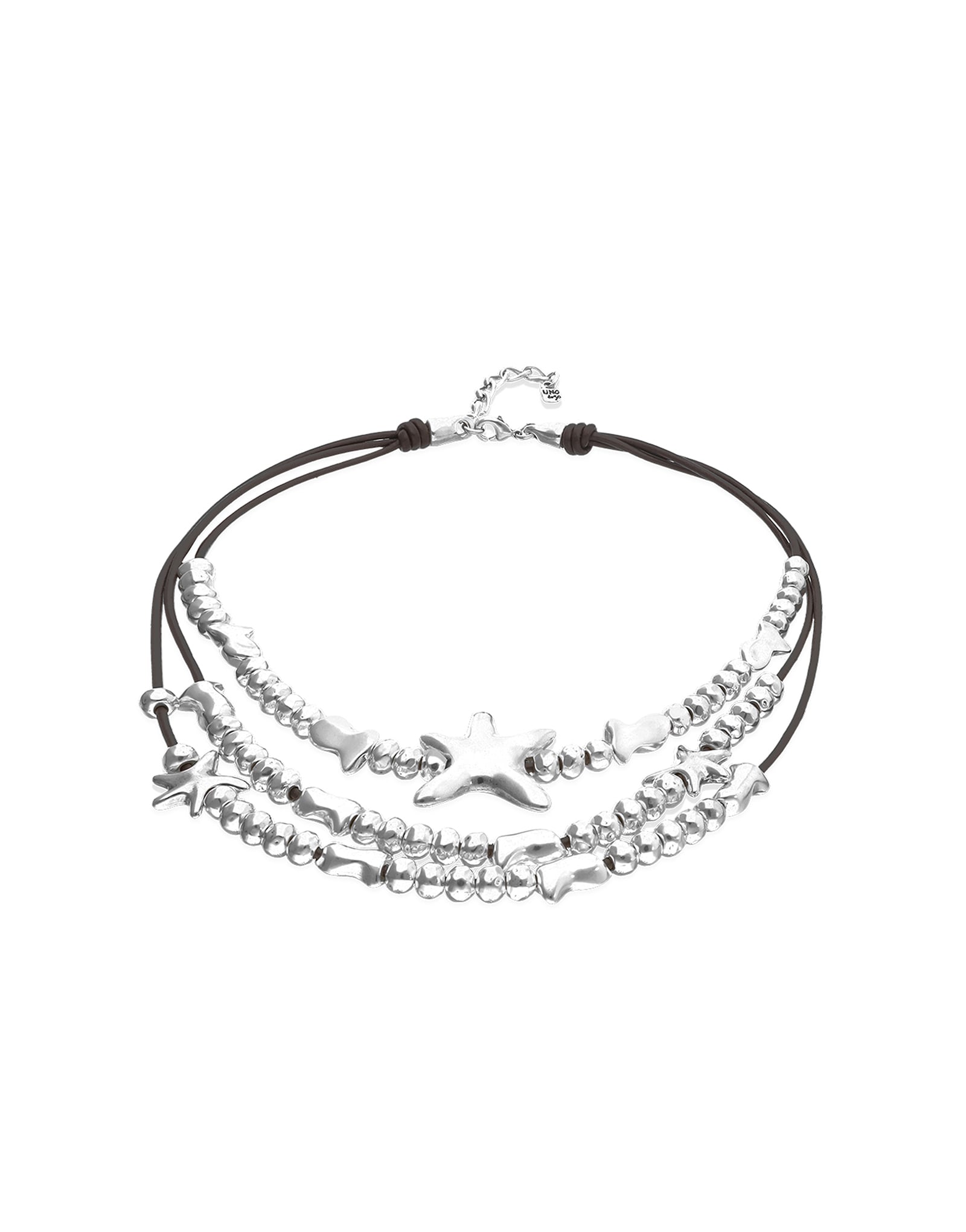 Multi-strand leather necklace with starfish