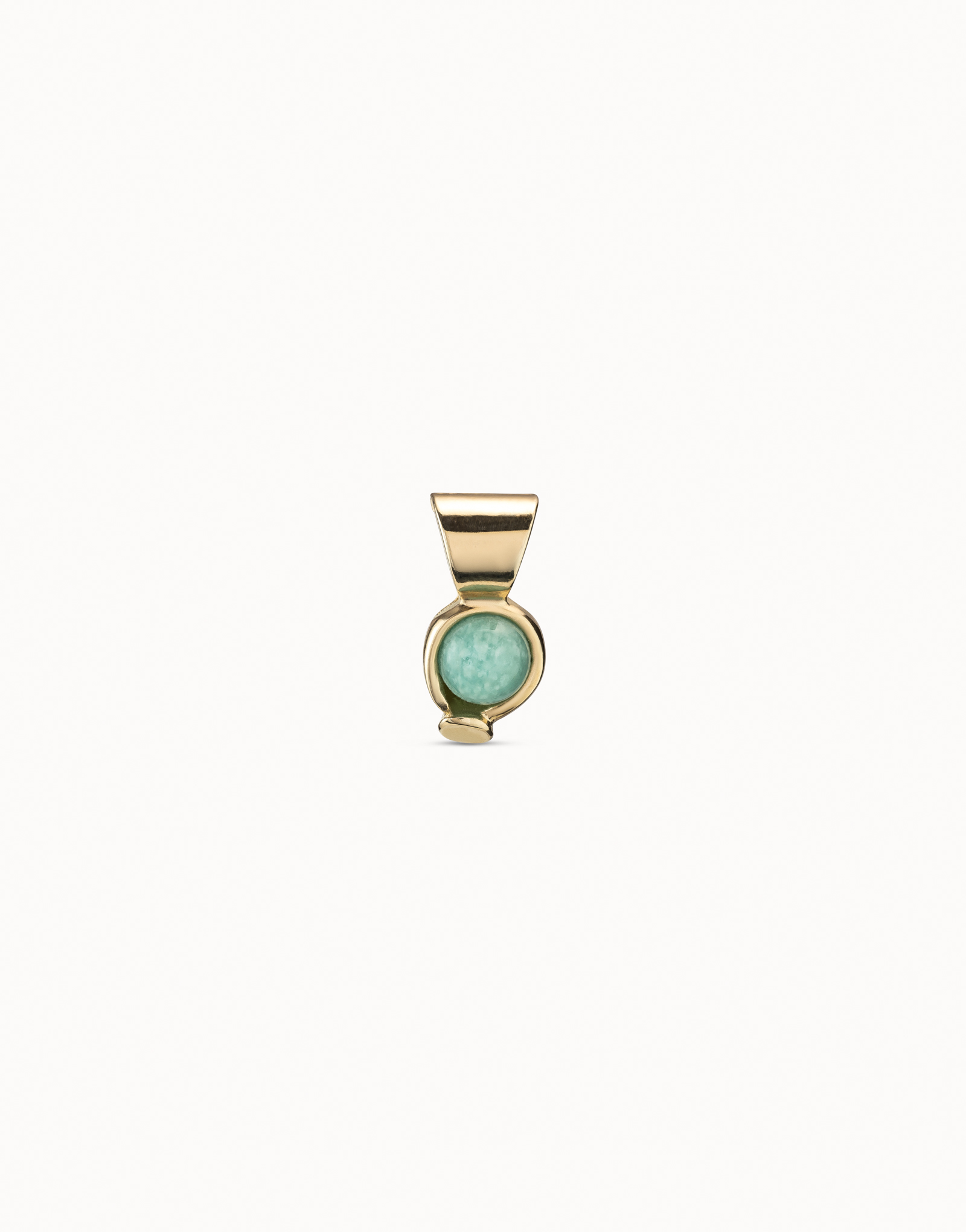 18K gold-plated charm with amazonite stone, Golden, large image number null
