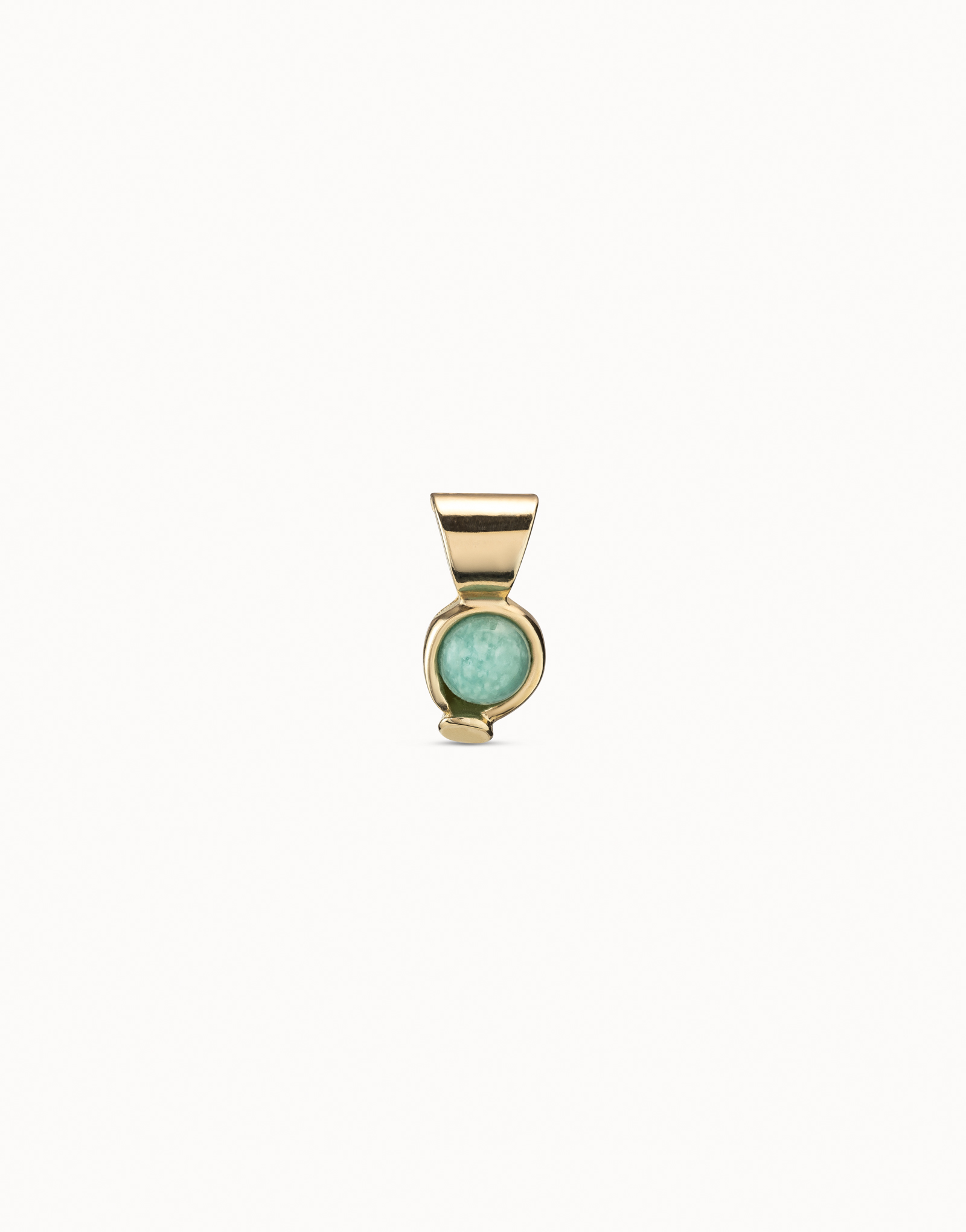 18K gold-plated charm with blue stone, Golden, large image number null