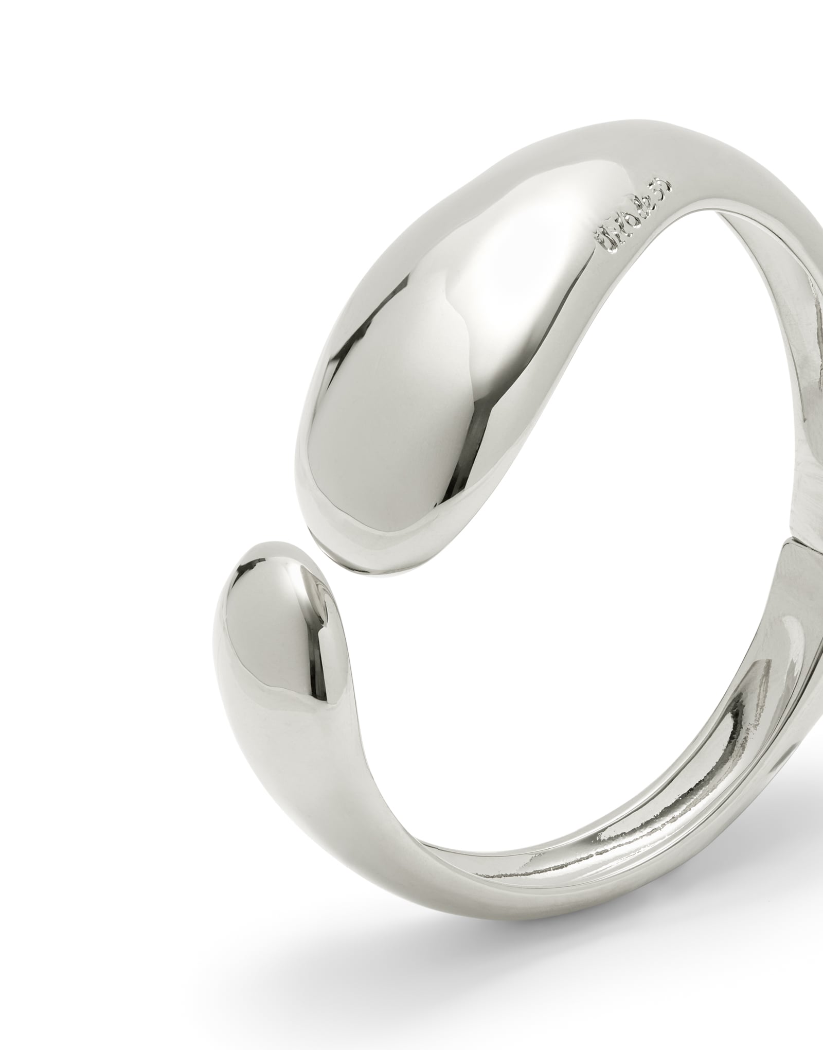 Bangle bracelet with two irregular drops