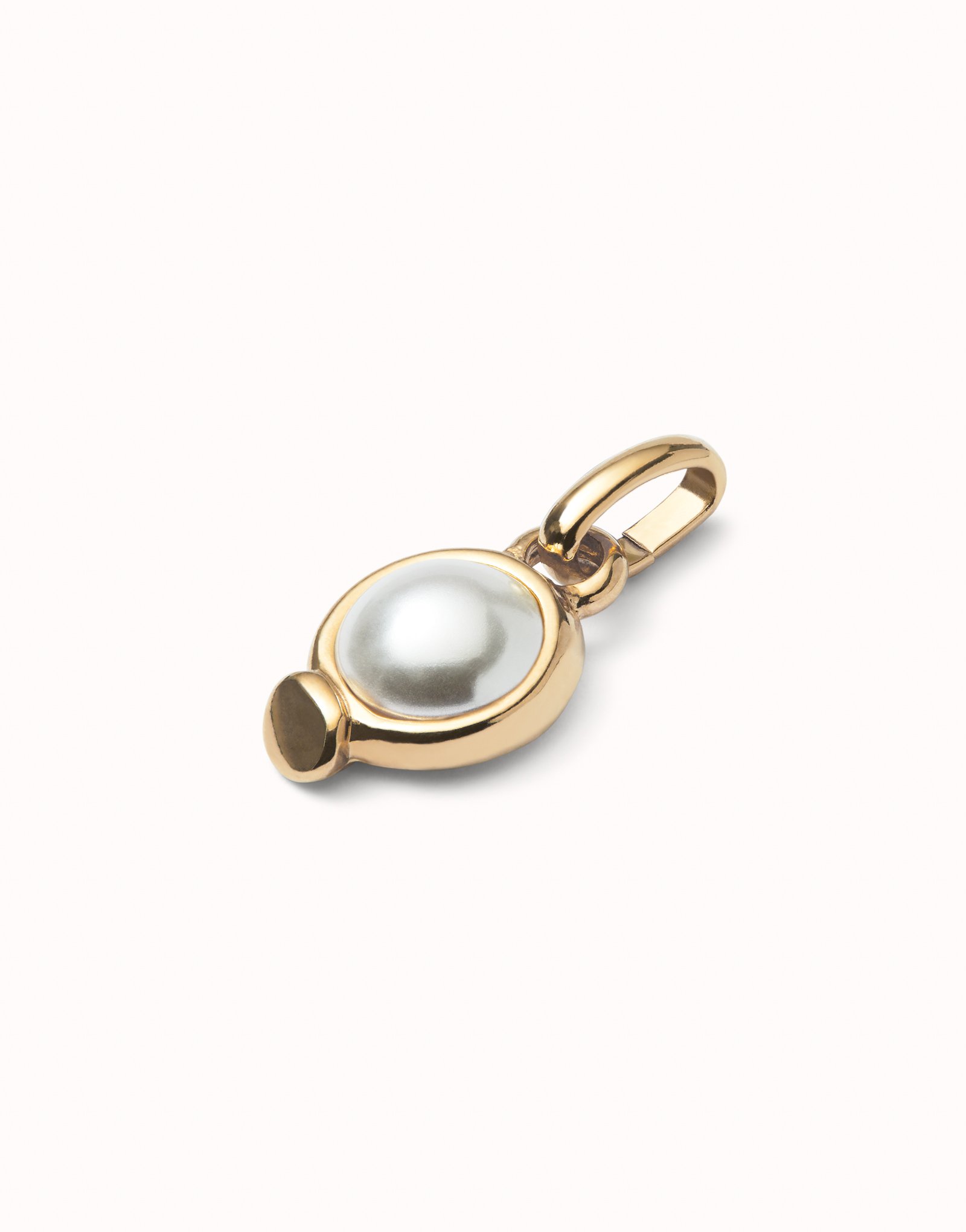 Charm with pearl, Golden, large thumbnail