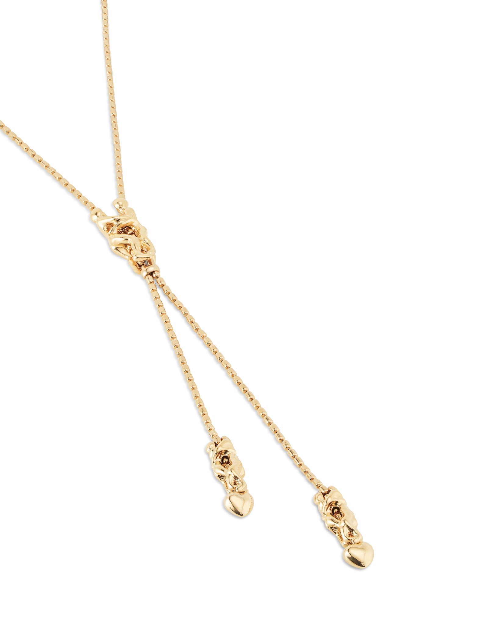 18K gold-plated chain with three figures, one adjustable in the center., Golden, large image number null