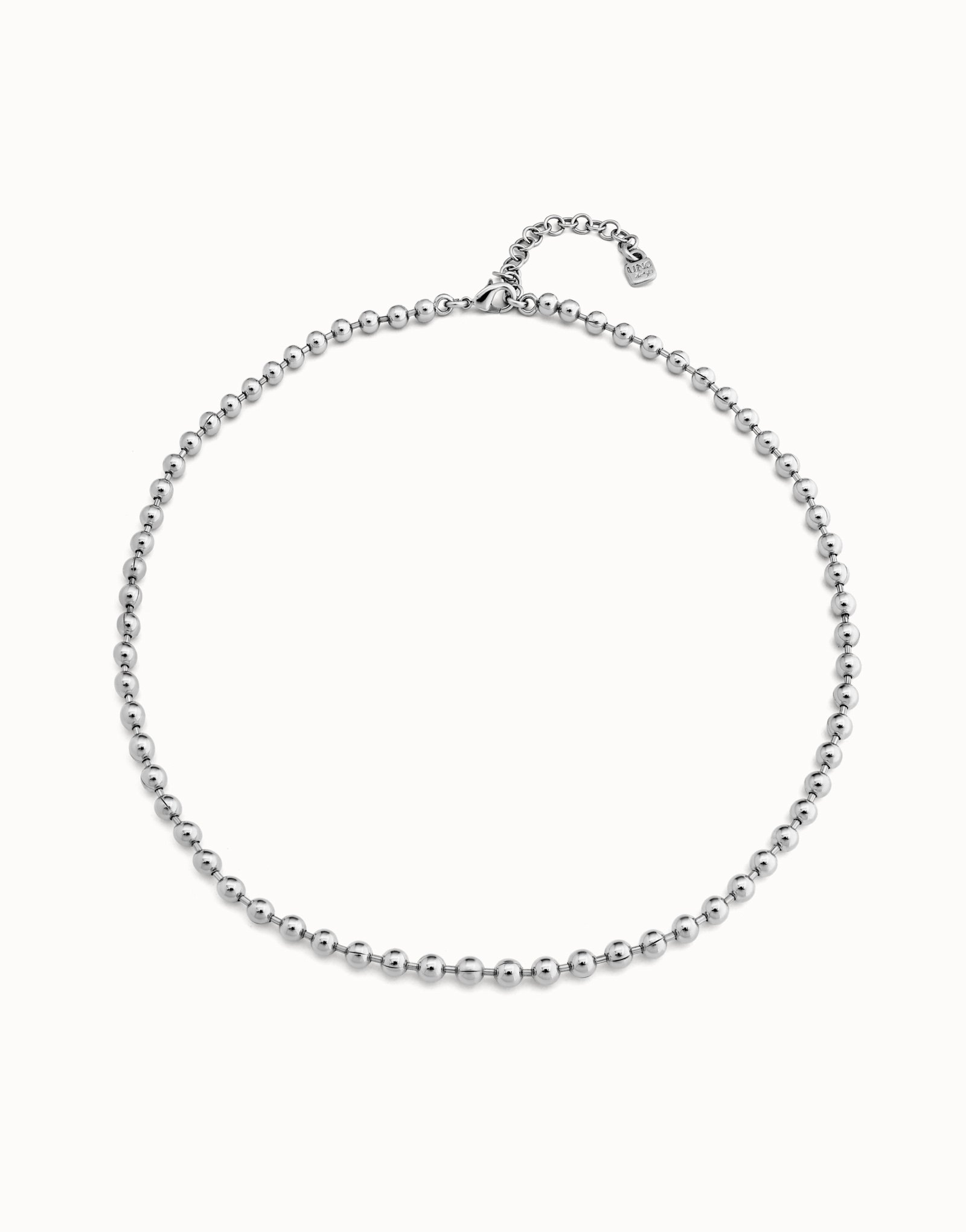 18K gold-plated chain with beads, carabiner clasp and extension chain, Silver, large image number null