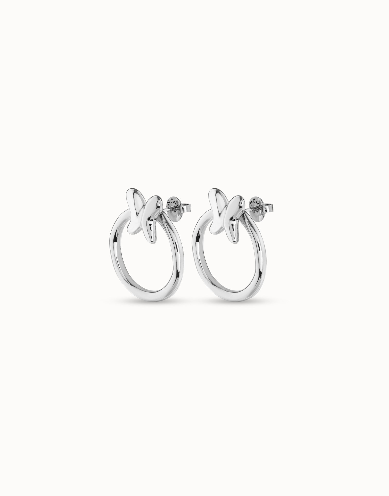 Sterling silver-plated earrings, Silver, large image number null