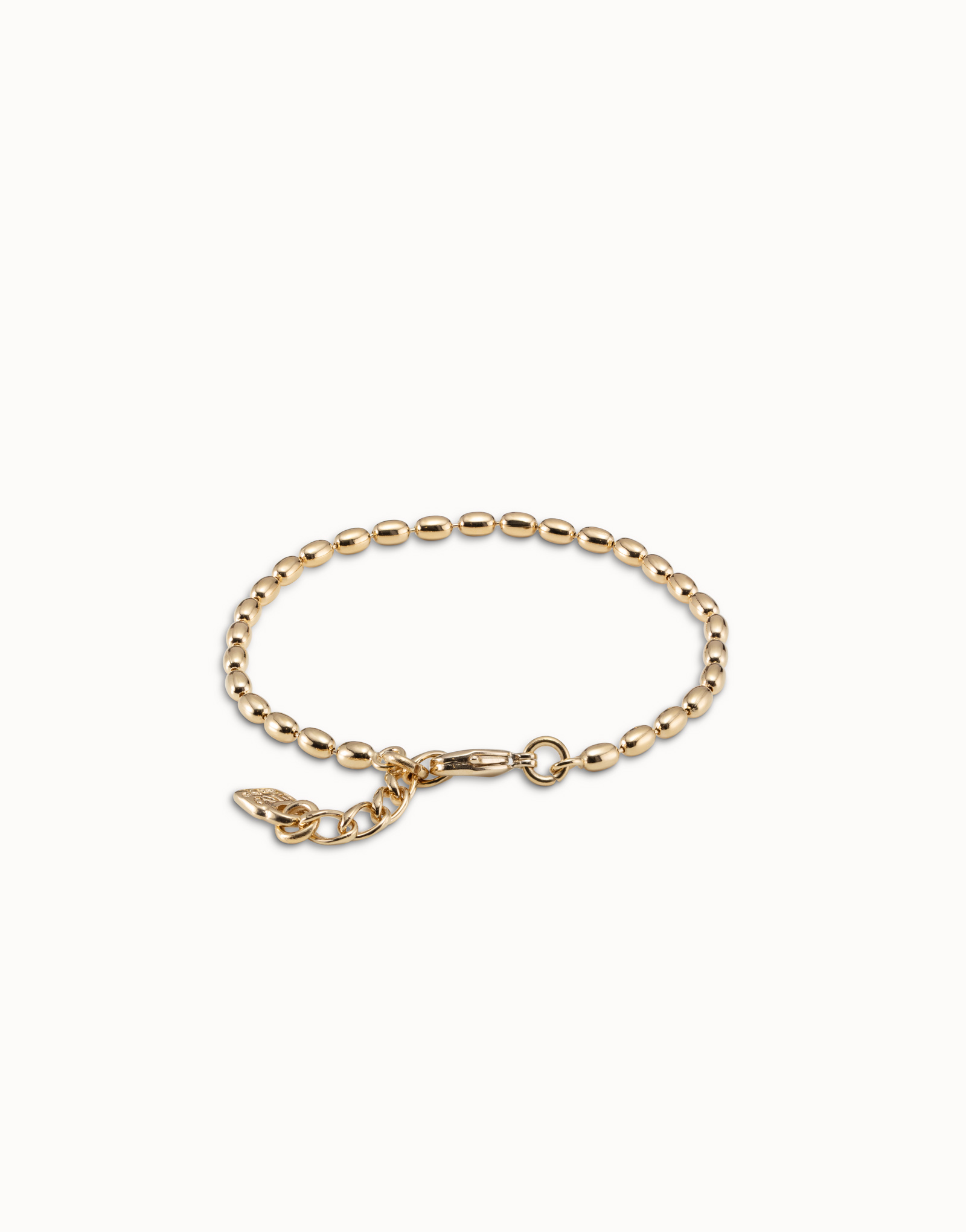 18K gold-plated small oval links chain with carabiner clasp, Golden, large image number null