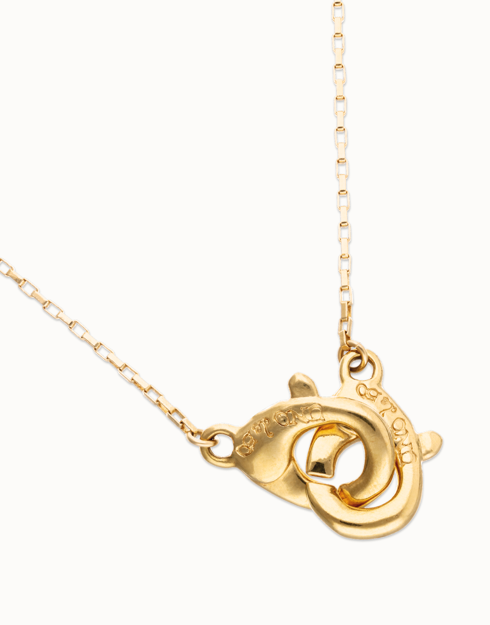 Necklace with interlaced carabiner detail, Golden, large thumbnail