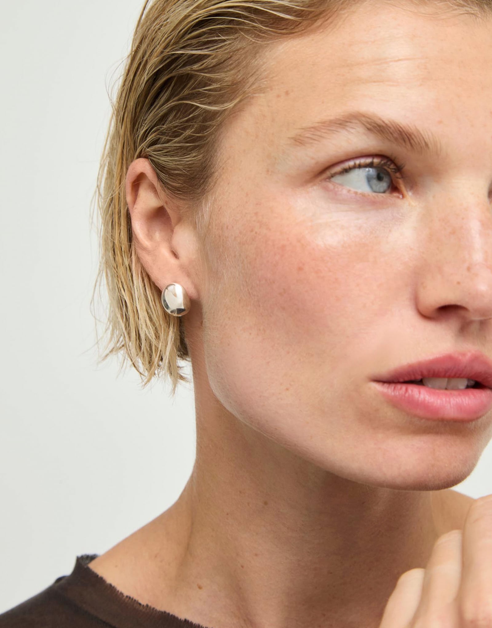 Chunky Bean Stud Earrings