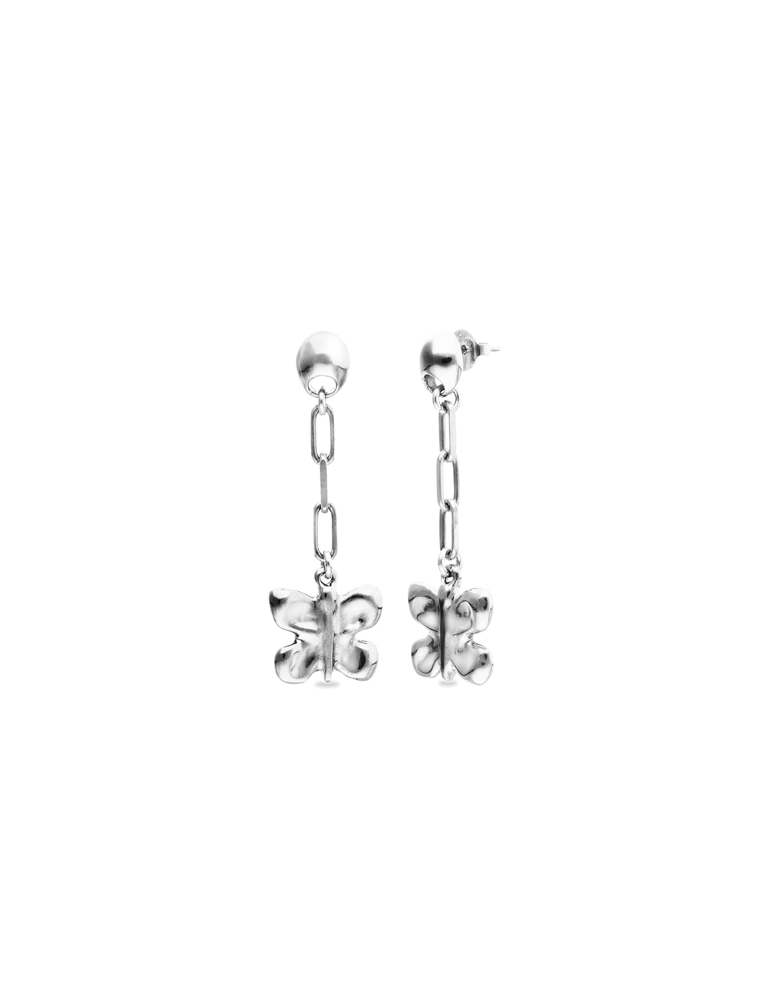 Drop earrings with a butterfly-shaped ornament