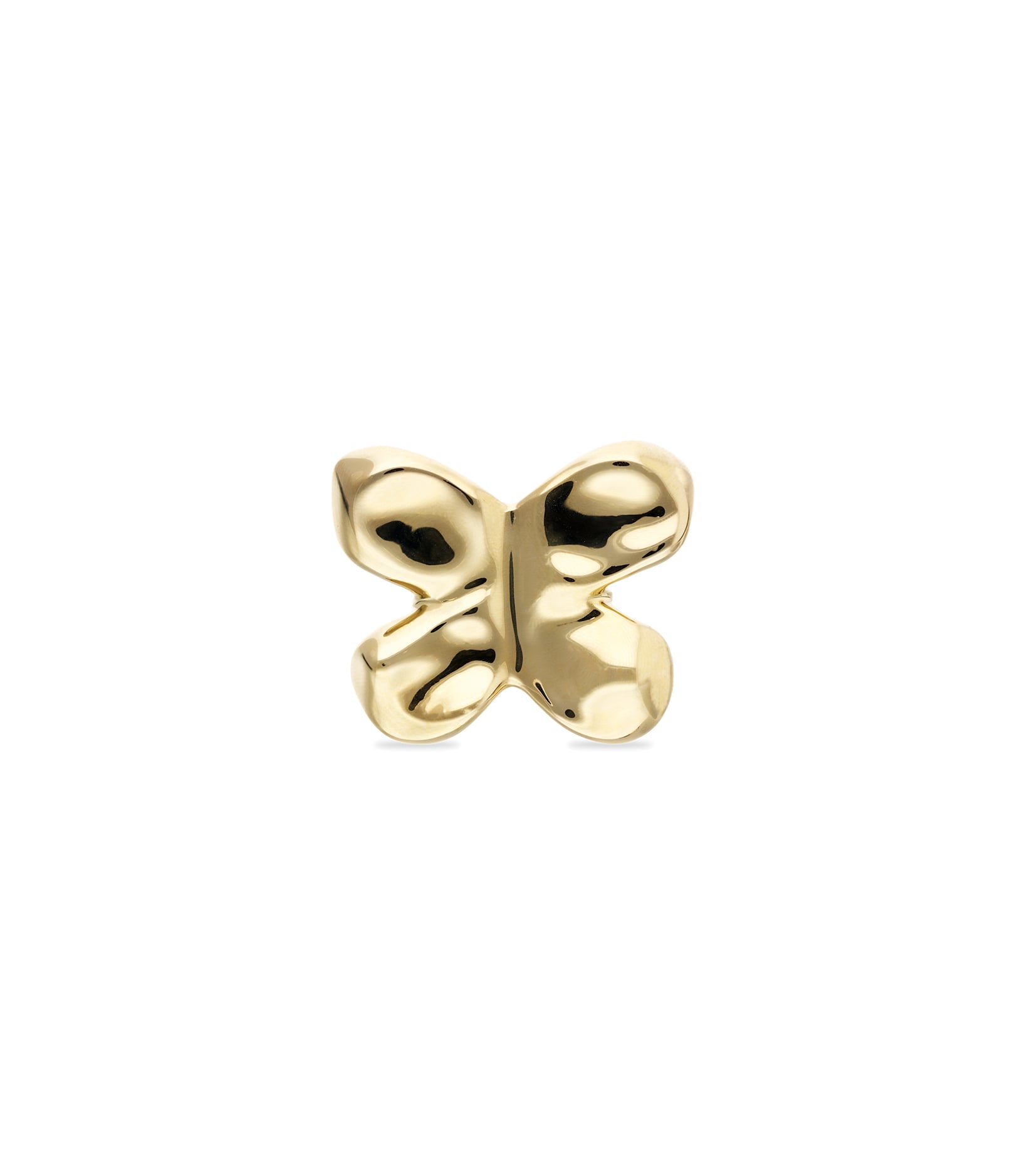 Anillo maxi ba&ntilde;ado en oro 18k con forma de mariposa