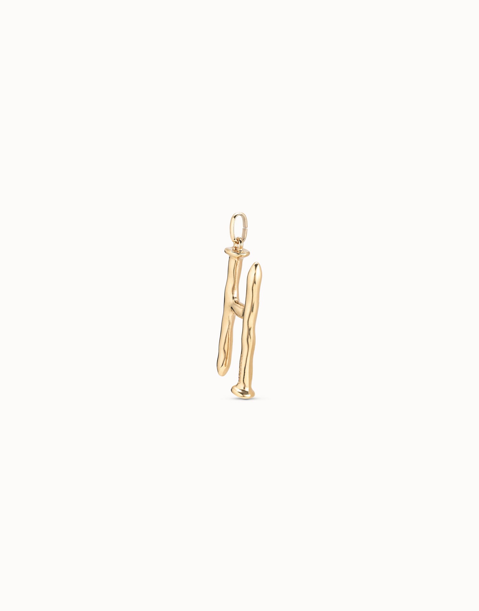 18K gold-plated letter H pendant, Golden, large image number null