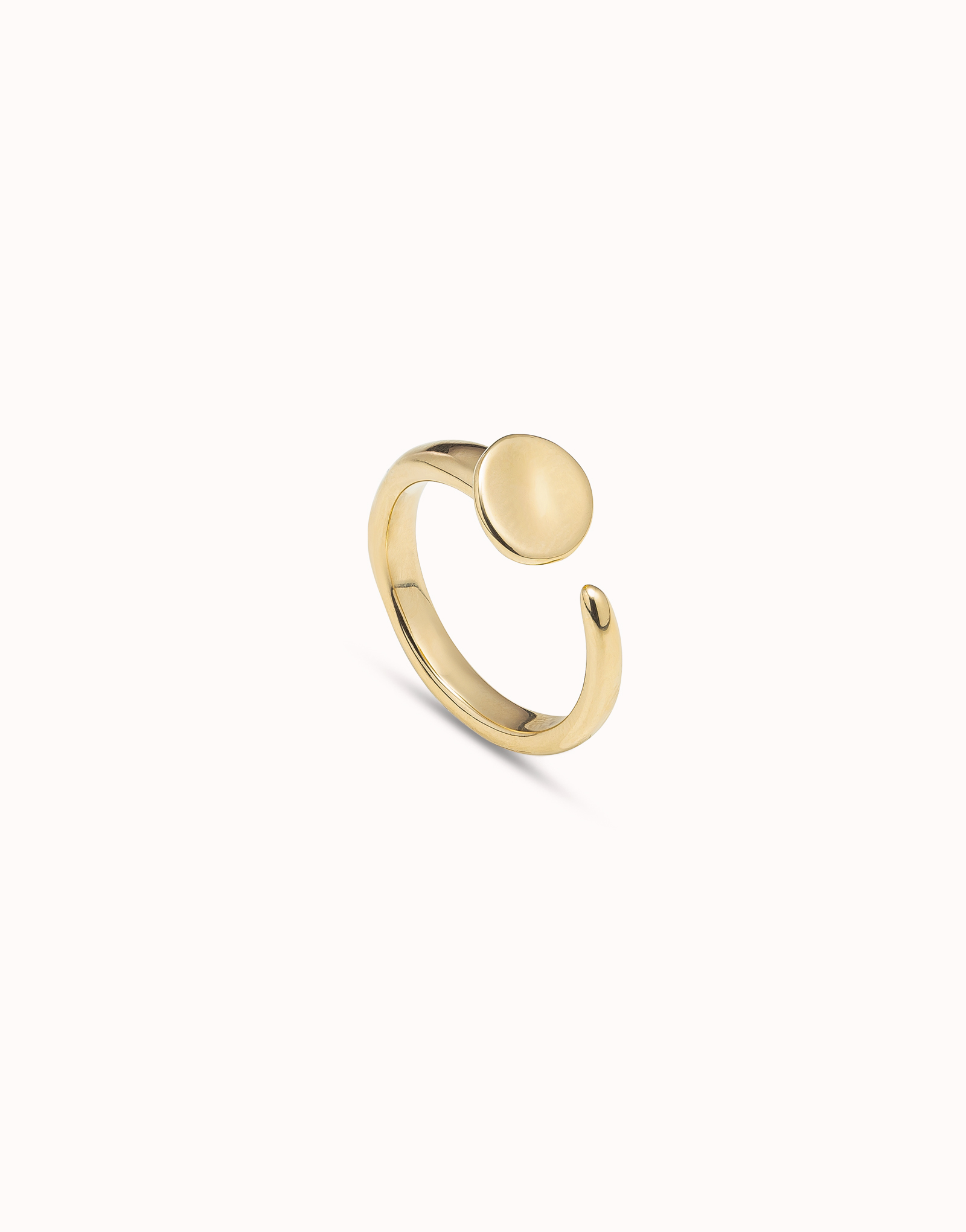 18K gold-plated nail shaped ring, Golden, large image number null