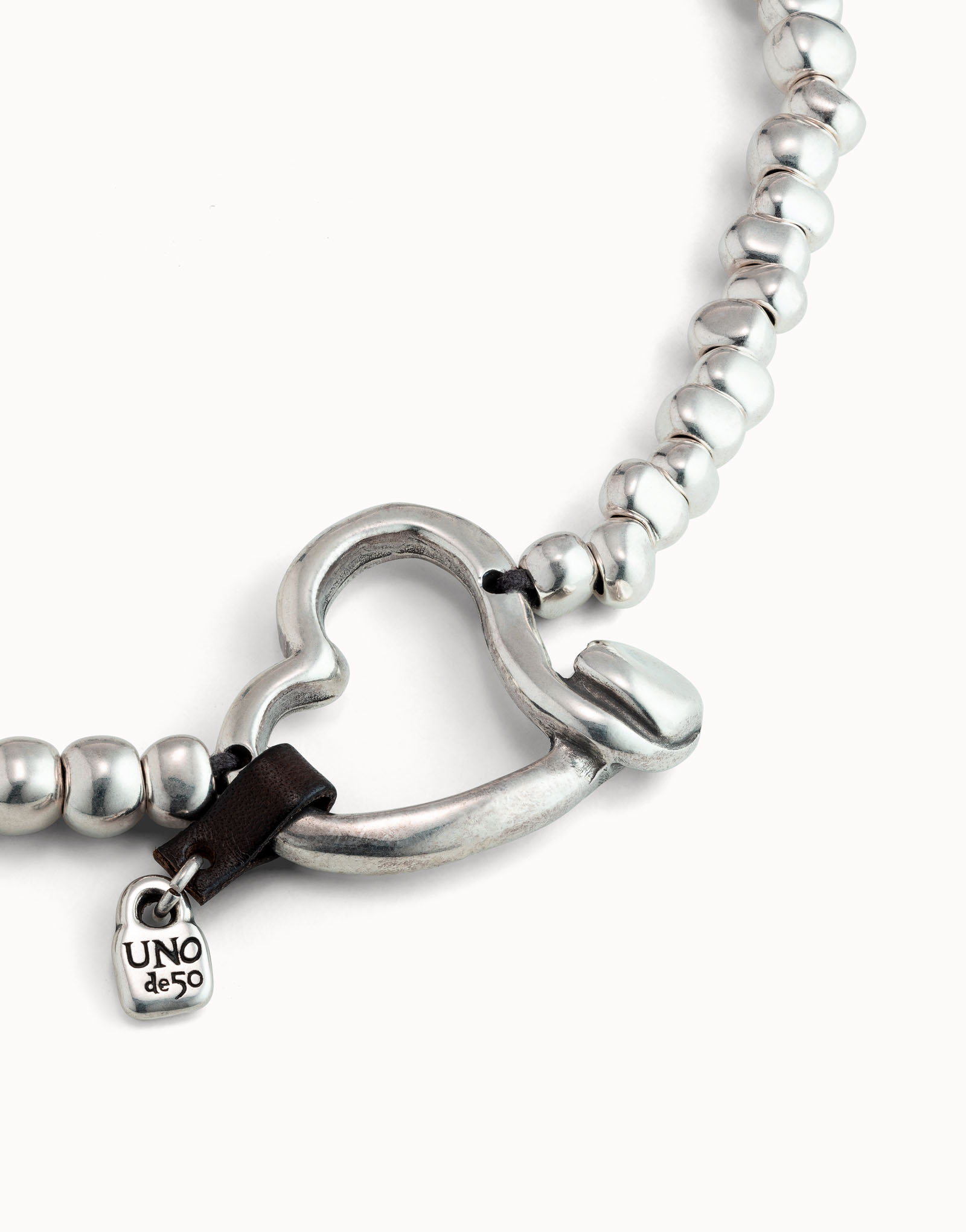 Sterling silver-plated necklace with chain and symbols, Silver, large image number null