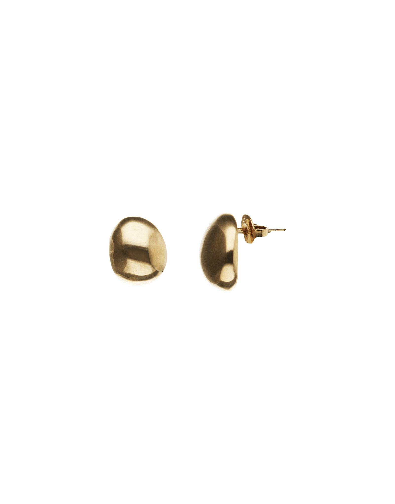 Pendientes peque&ntilde;os ba&ntilde;ados en oro forma circular