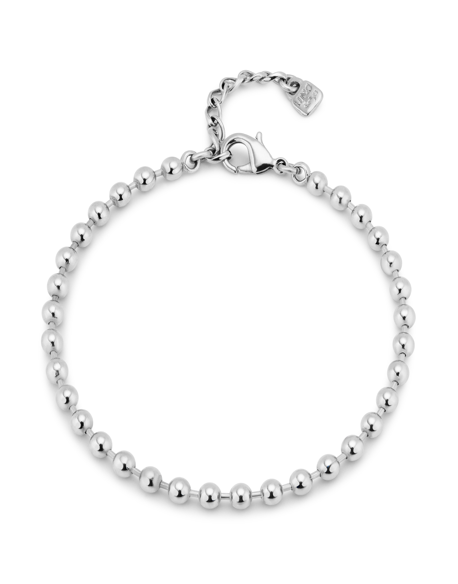 Elastic sterling silver plated metal alloy anklet with beads, Silver, large image number null
