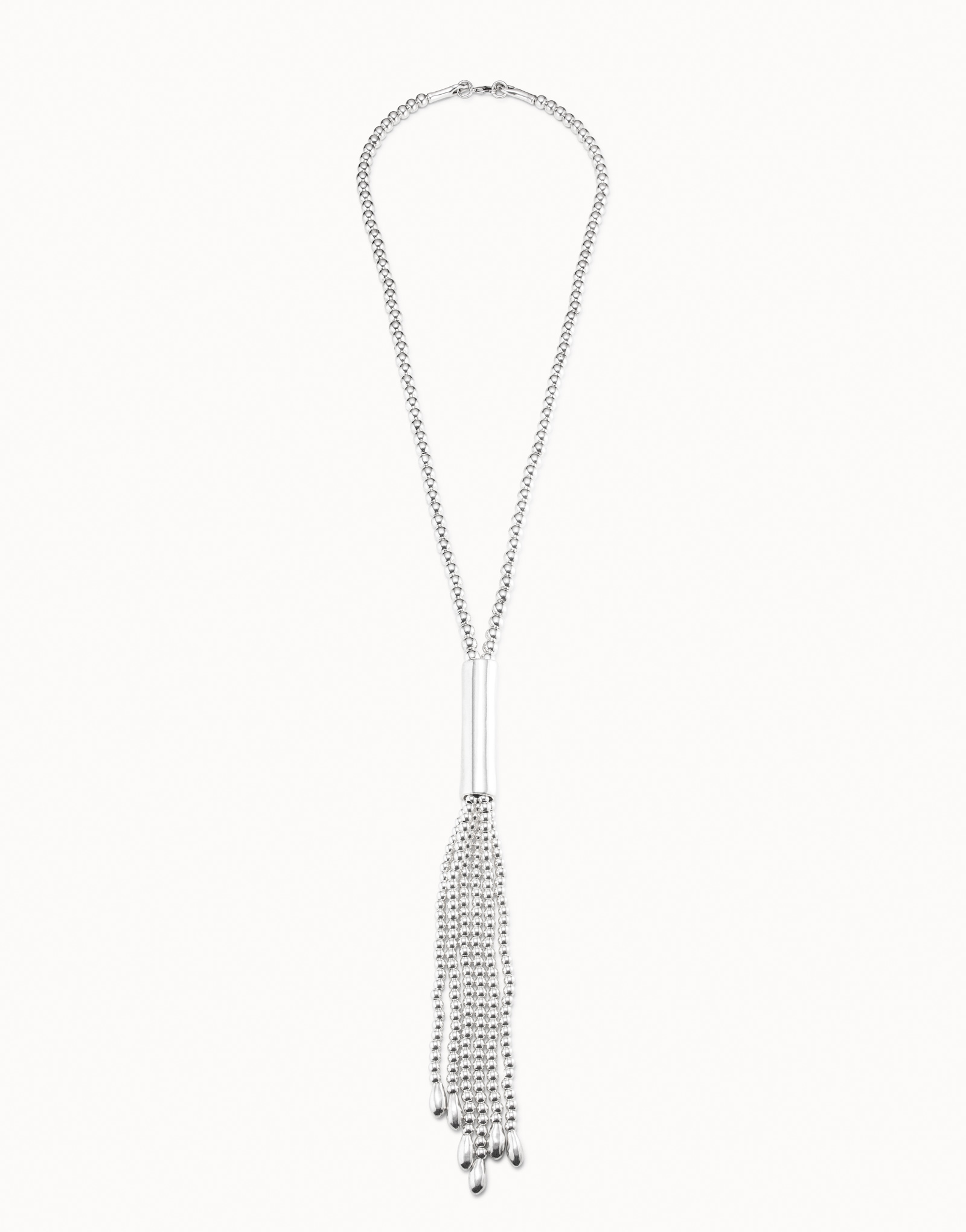 Sterling silver-plated whip necklace Clásicos collection, Silver, large image number null