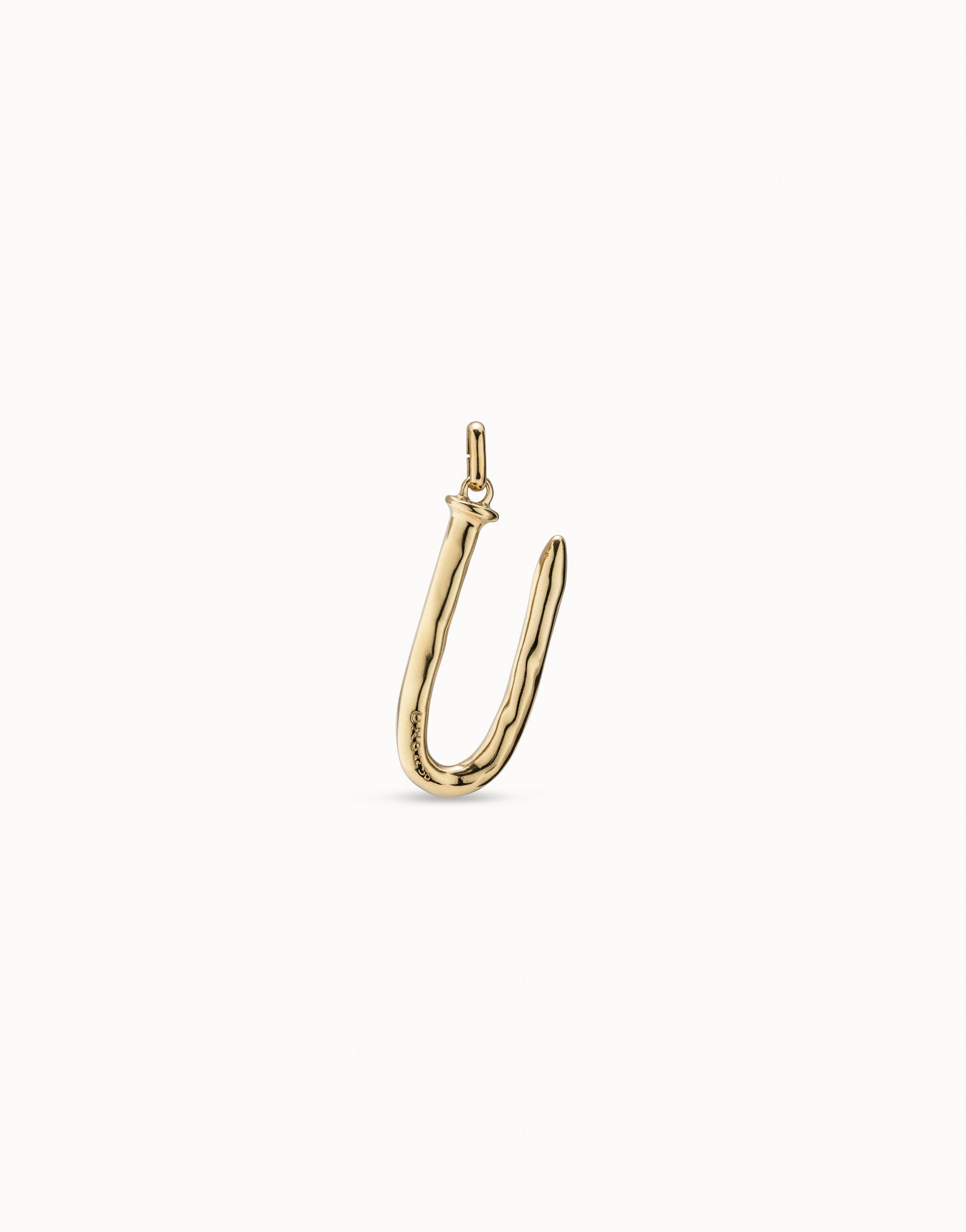 18K gold-plated letter U pendant, Golden, large image number null