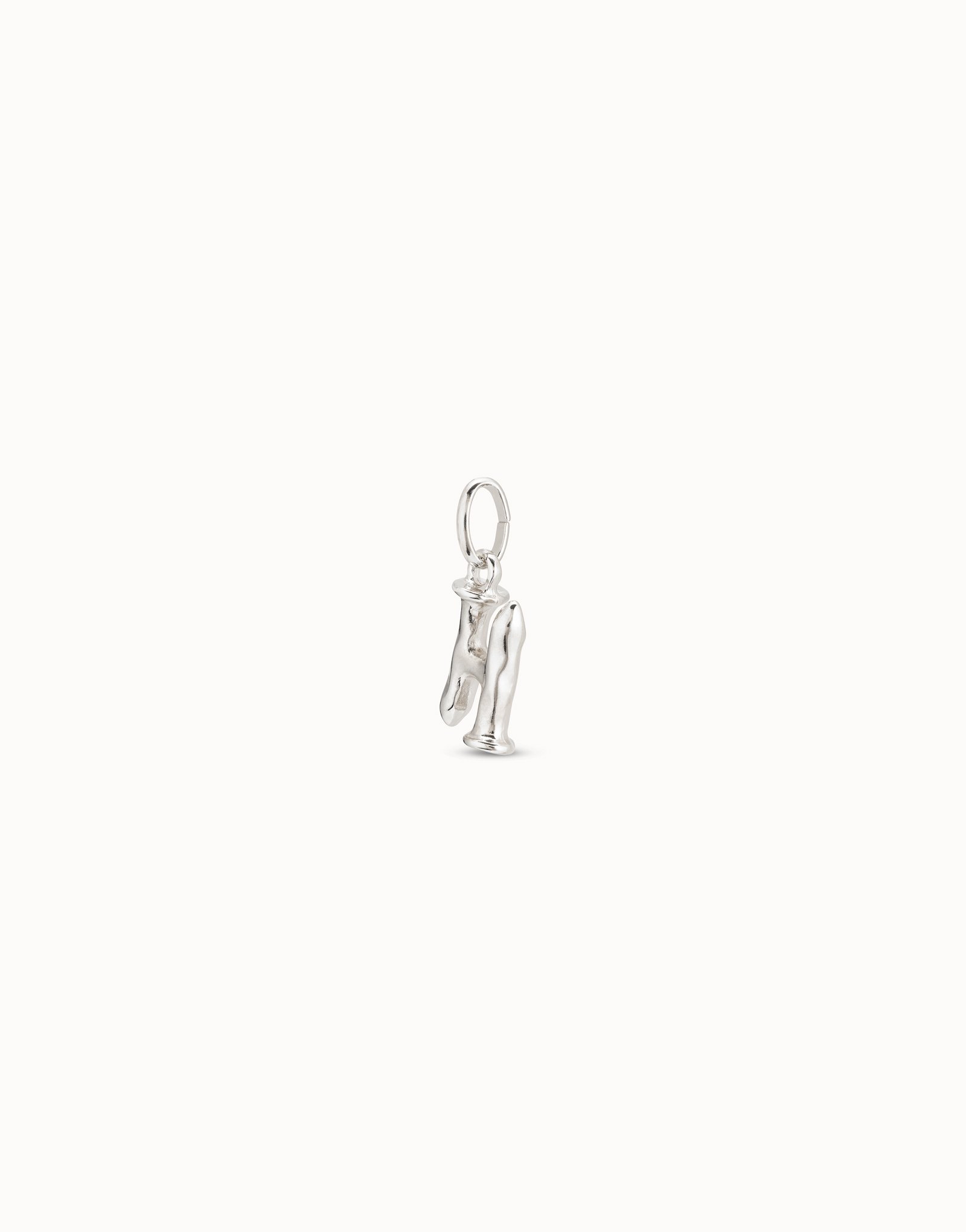 Charm placcato argento Sterling a forma di lettera H, Argent, large image number null