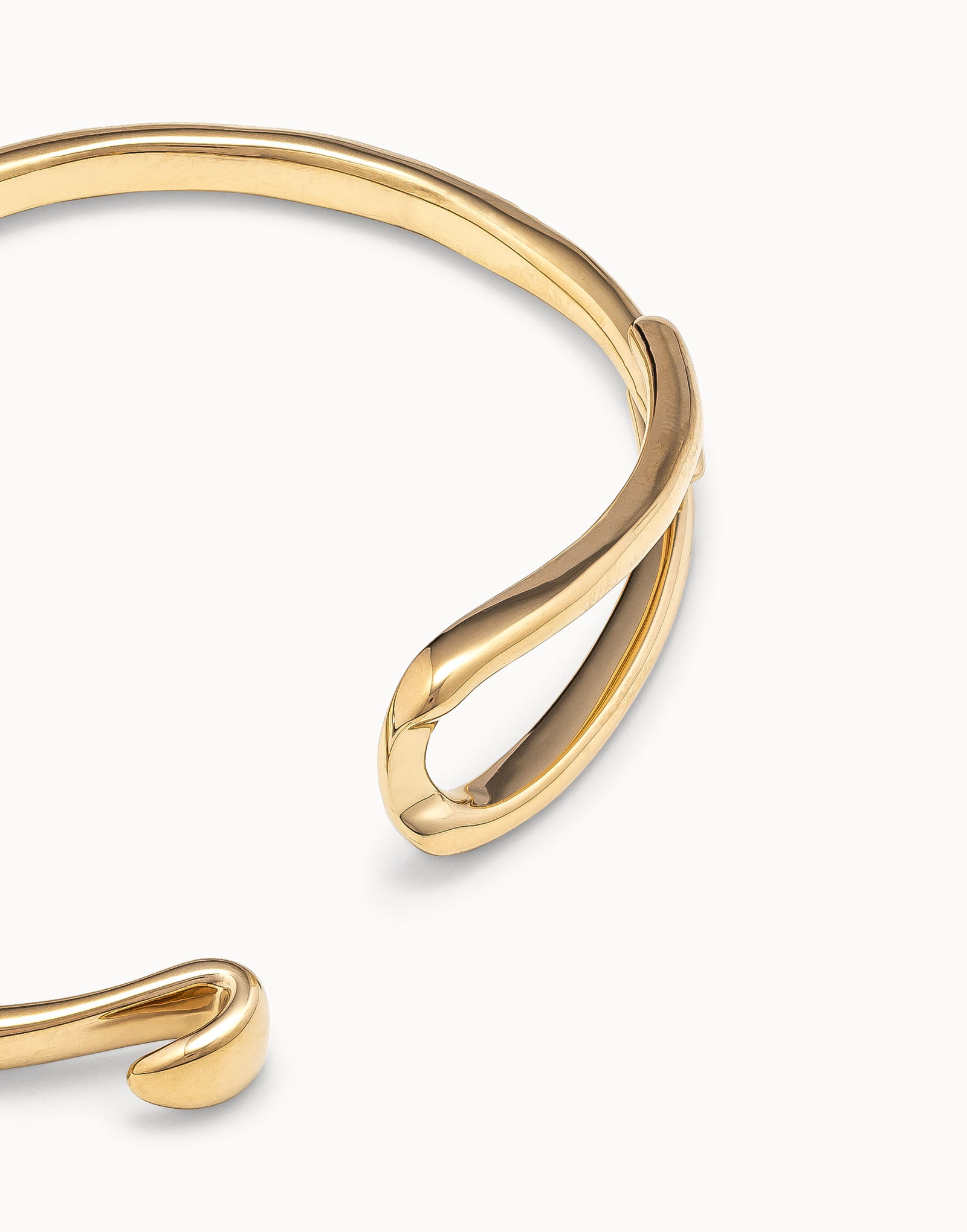 18K gold-plated nail shaped bracelet with hidden spring for men, Golden, large image number null