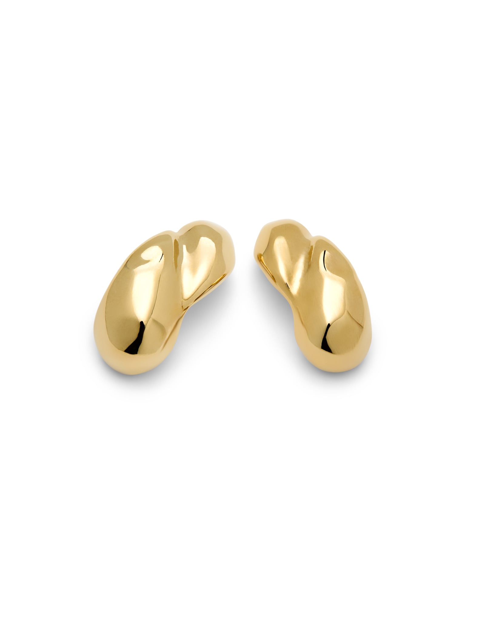 Pendientes ba&ntilde;ados en oro doble gota peque&ntilde;a
