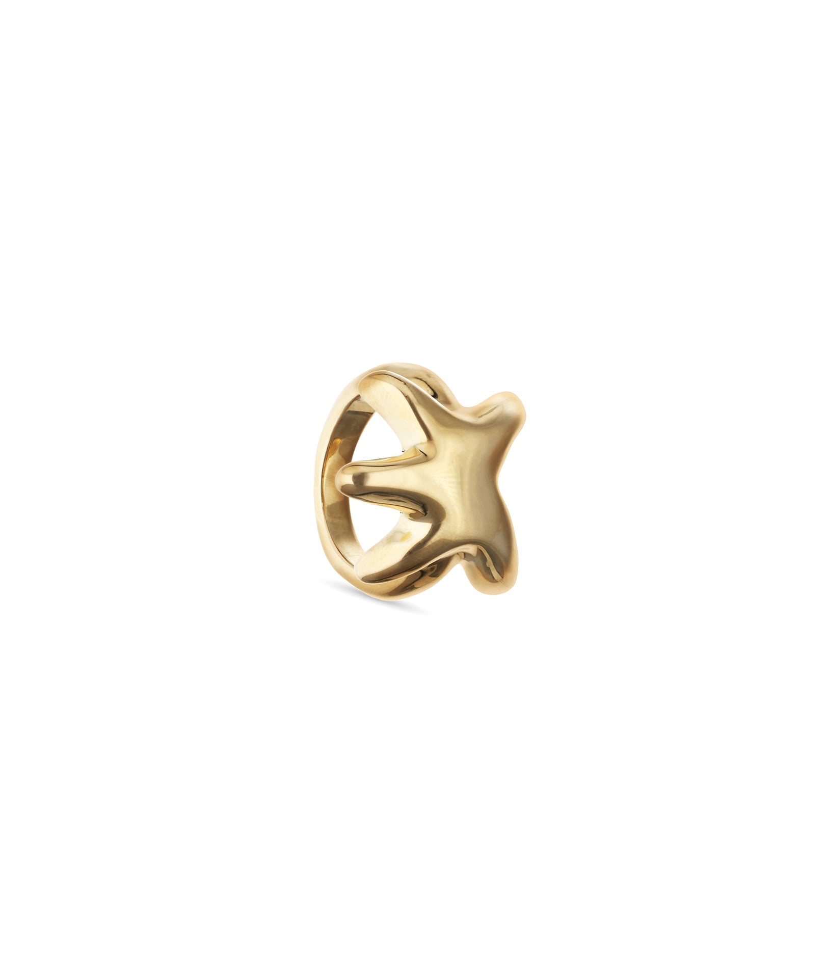 Anillo ba&ntilde;ado en oro con estrella de mar