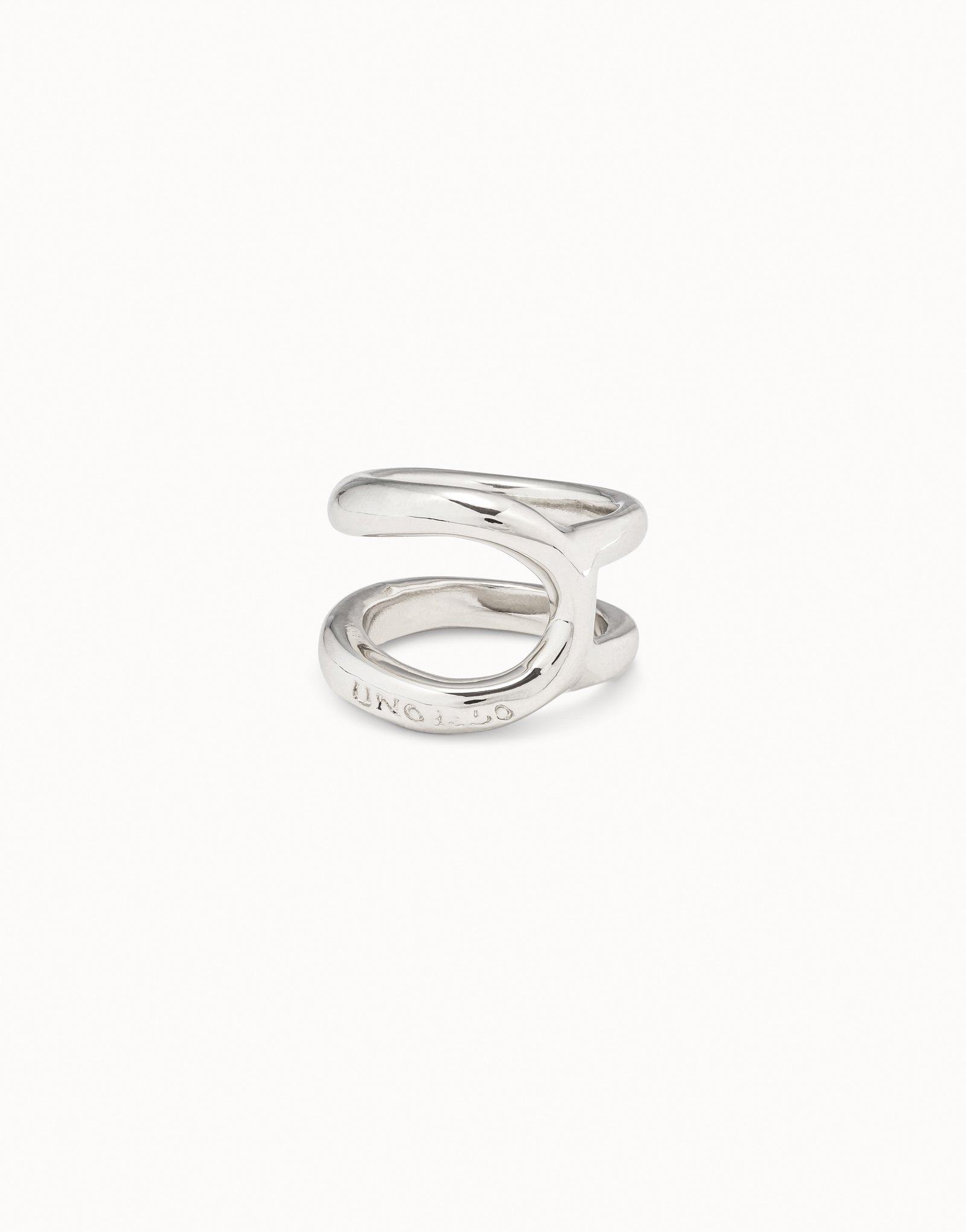 Bague plaquée argent curviligne, Argent, large image number null