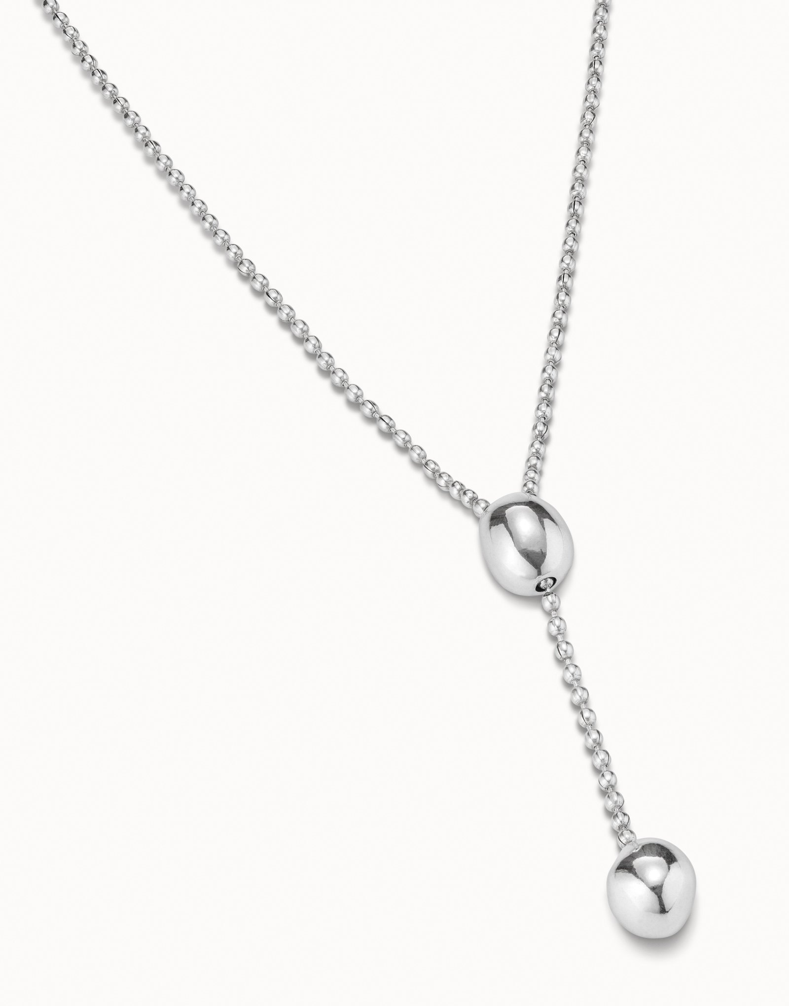 Sterling silver-plated long necklace, Silver, large image number null