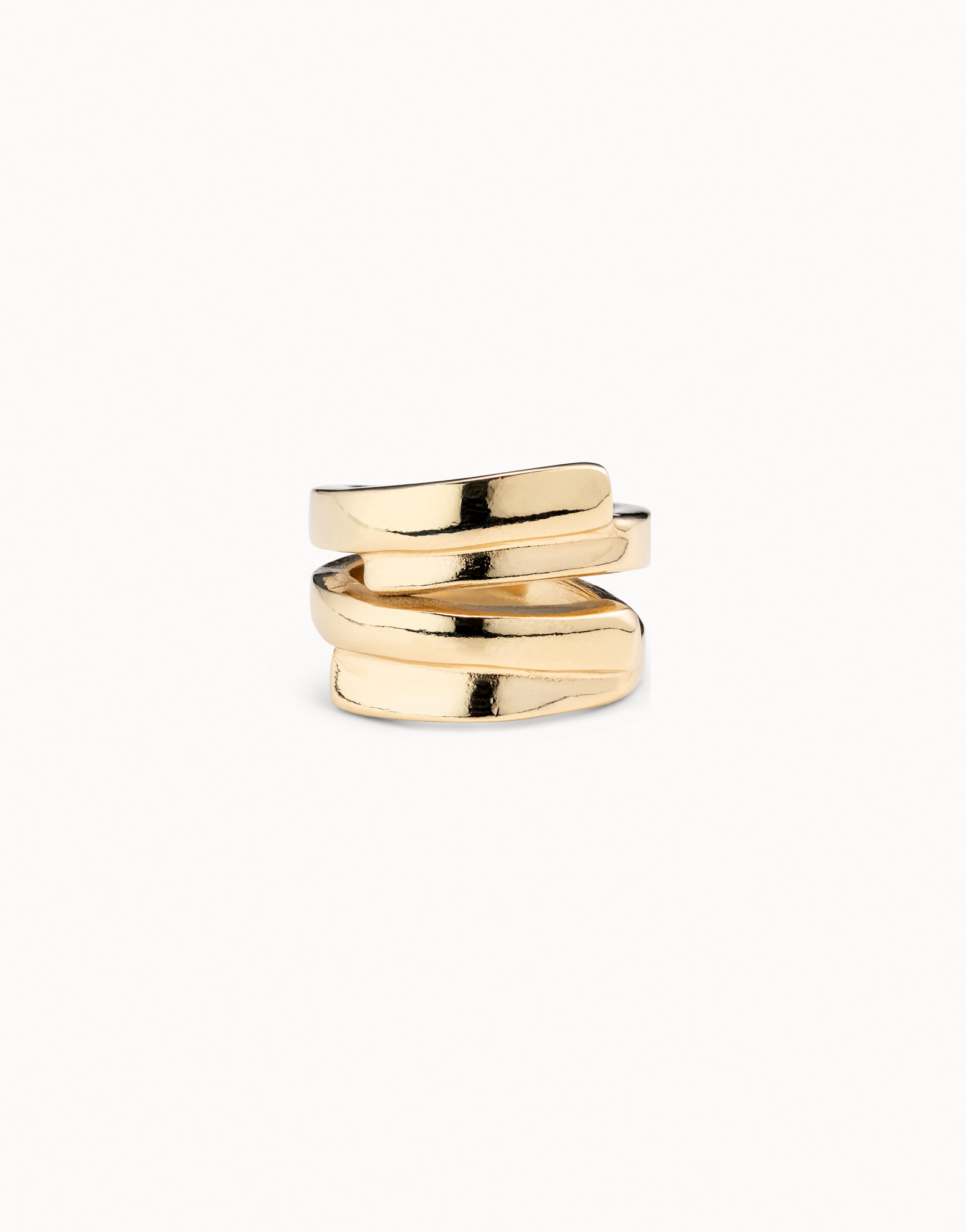 18K gold-plated irregular ring, Golden, large image number null