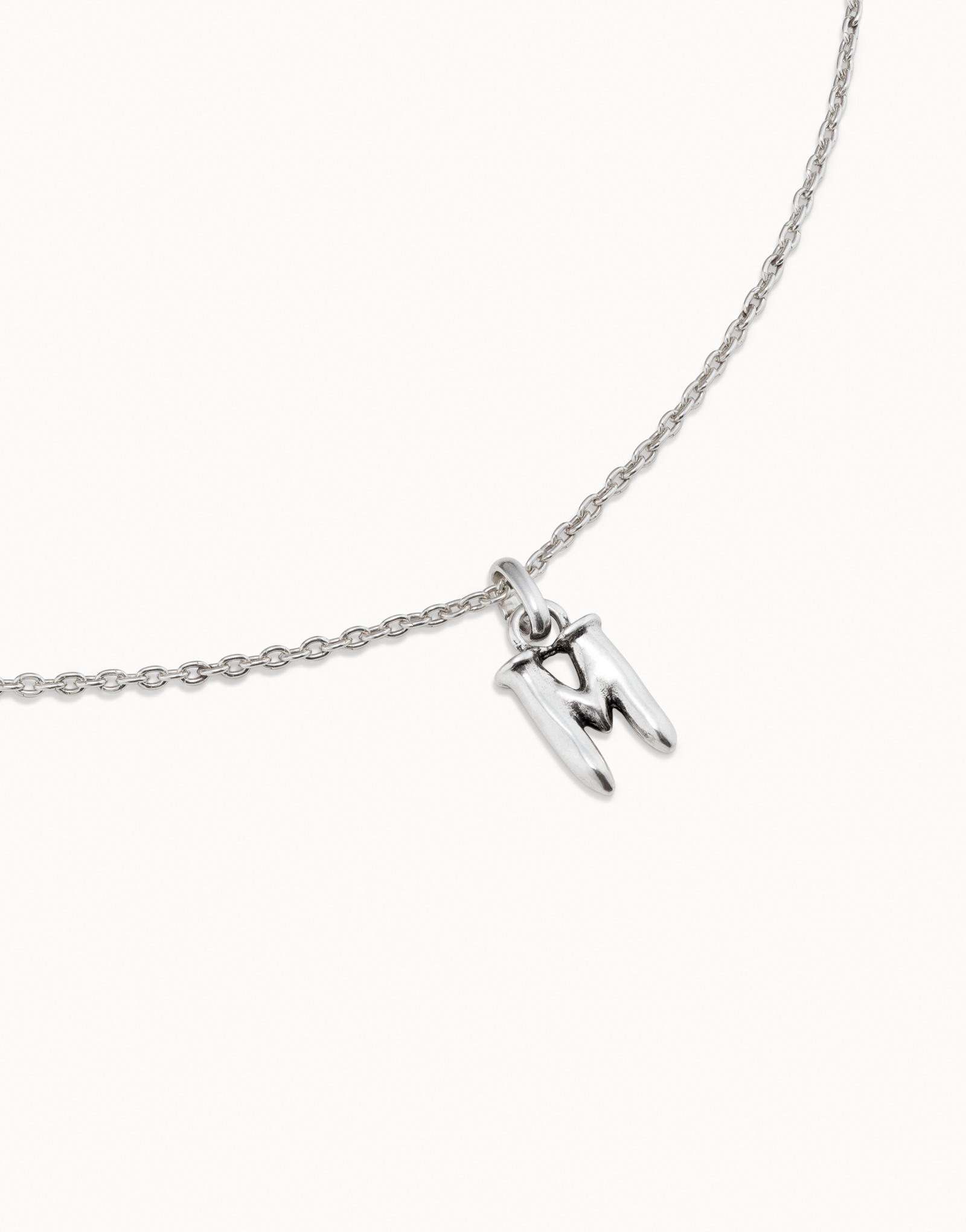 Sterling silver-plated short necklace, Silver, large image number null