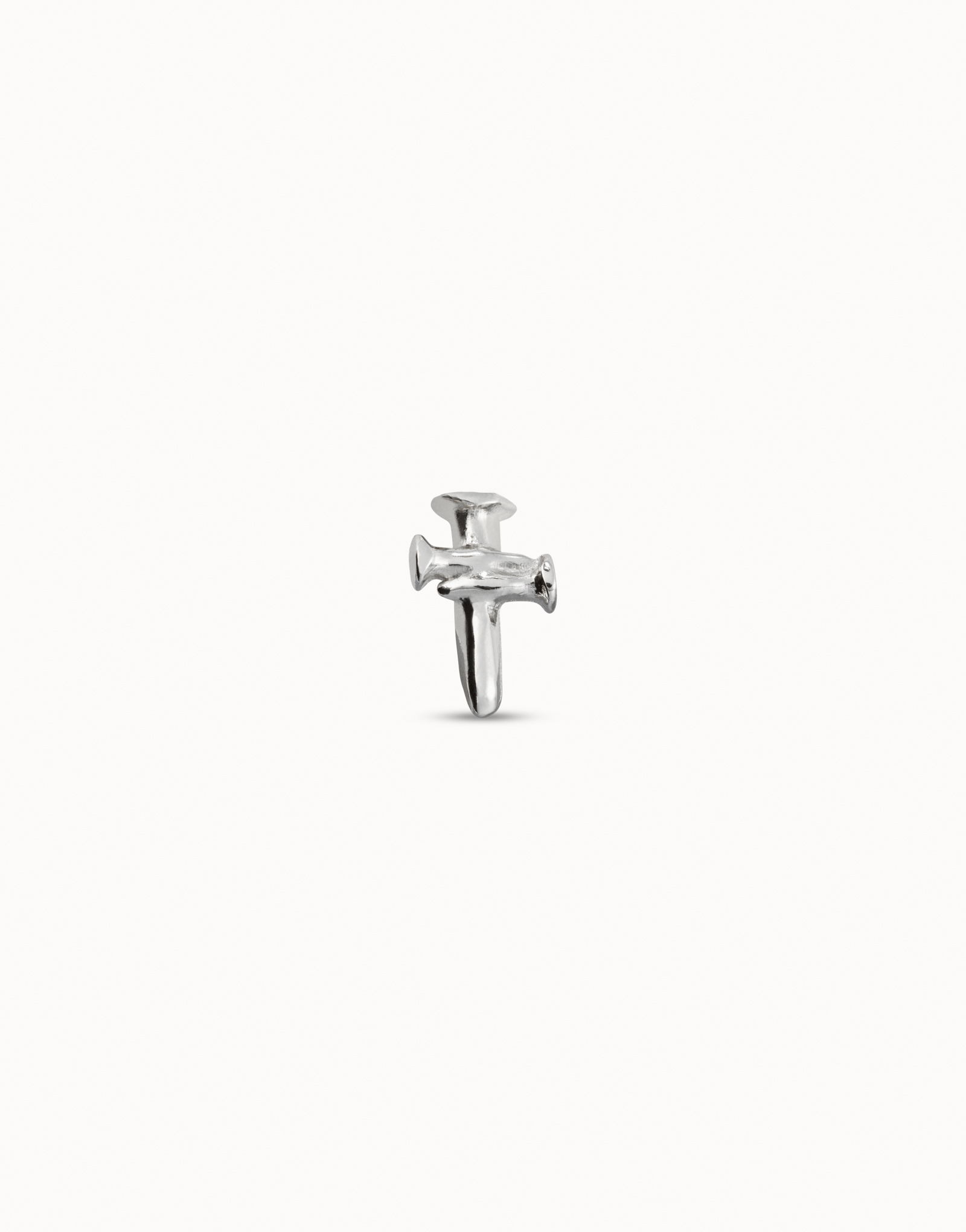 Sterling silver-plated cross piercing charm, Silver, large image number null