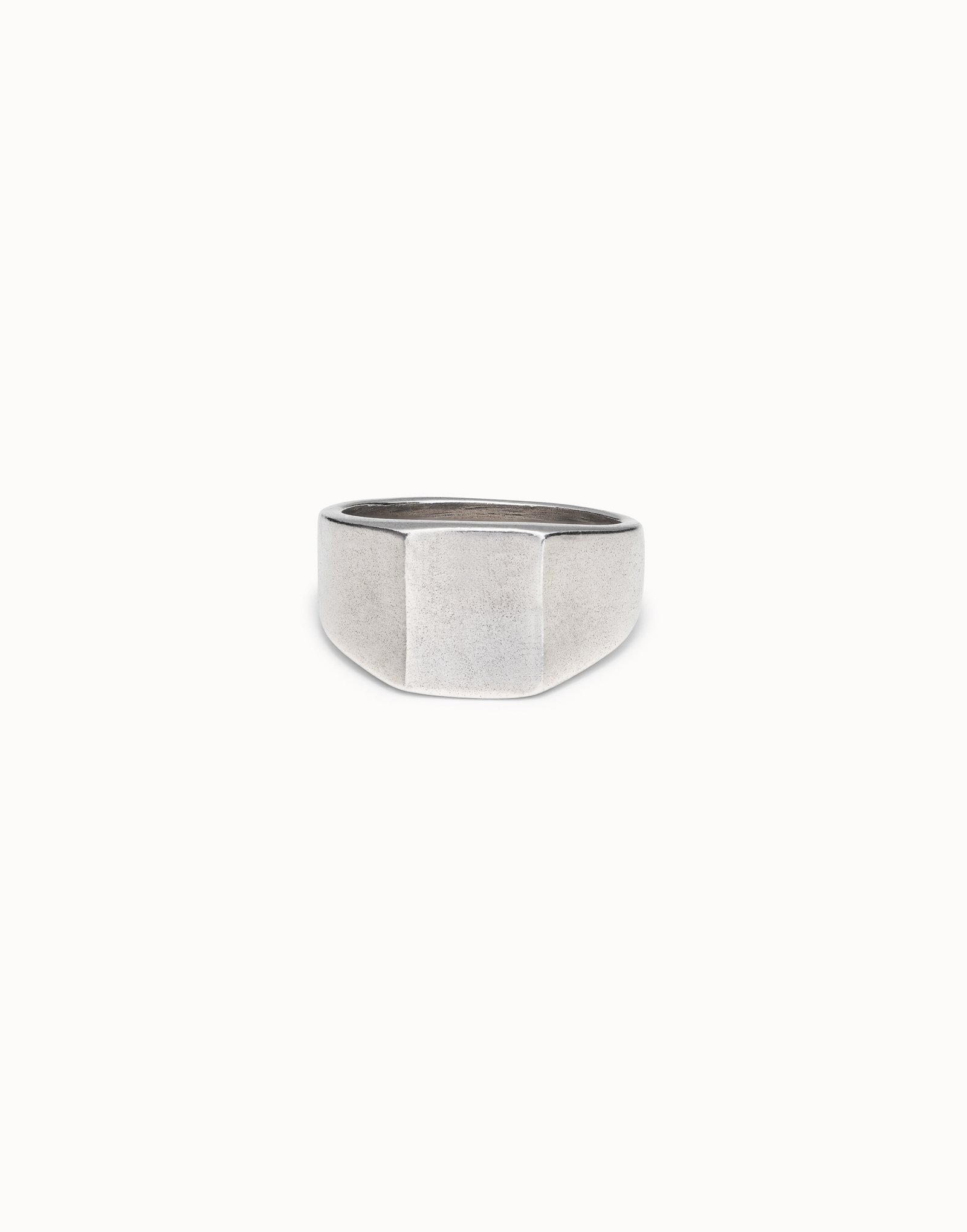 Sterling silver-plated square surface ring, Silver, large image number null