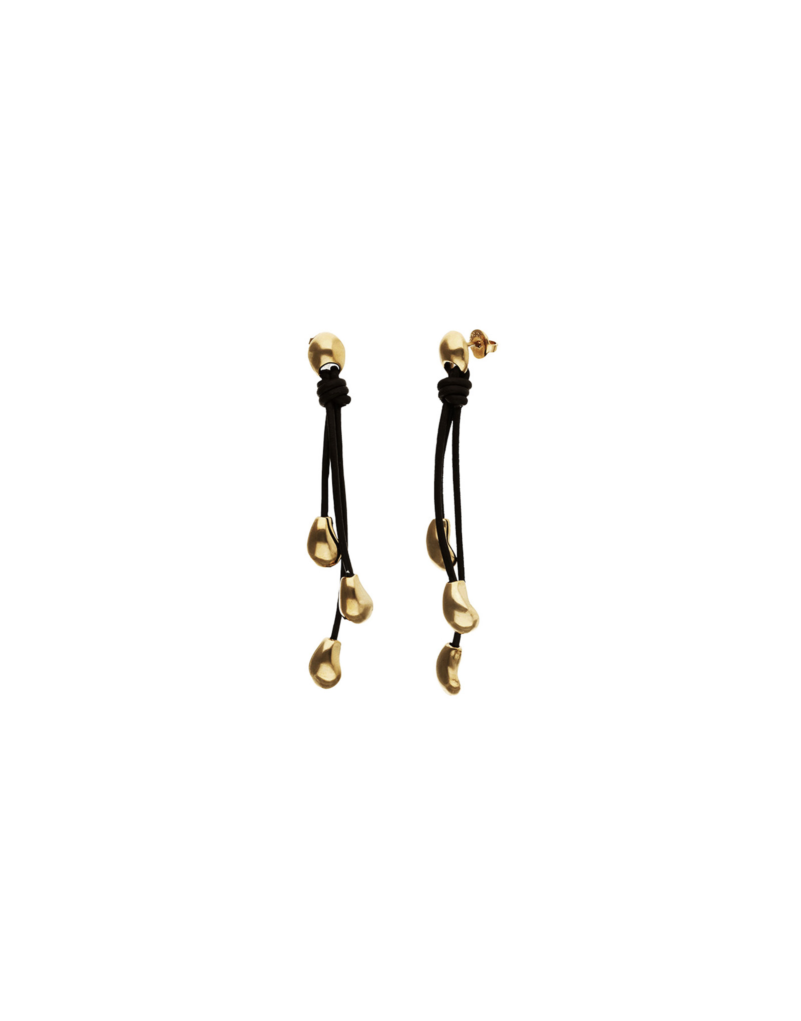 Long leather earrings with drops