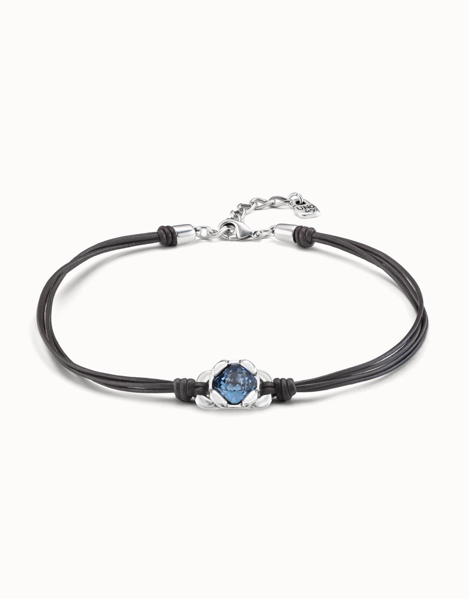 Leather necklace with sterling silver-plated clasp | UNOde50 Albania