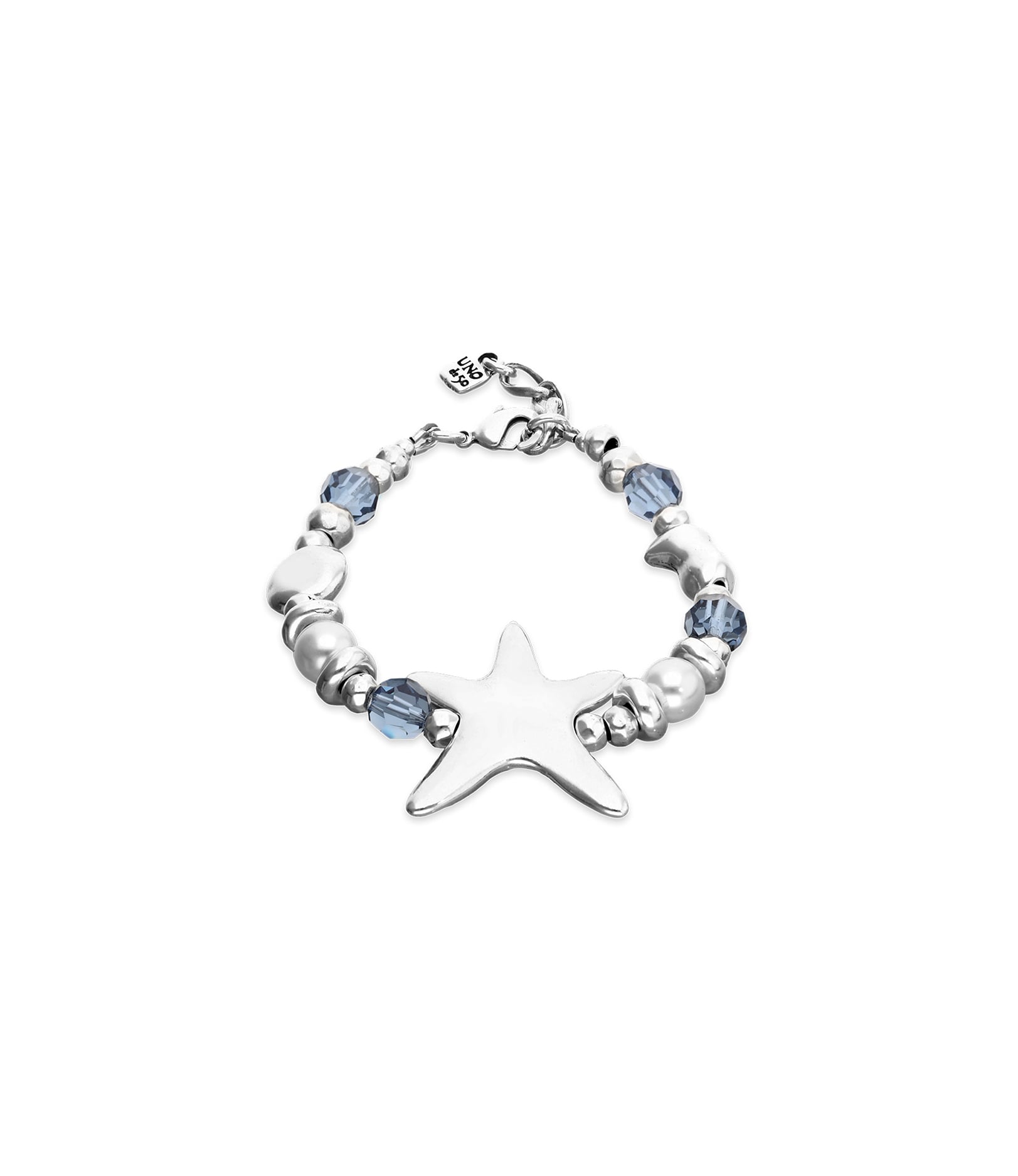 Elastic bracelet with blue crystals and starfish