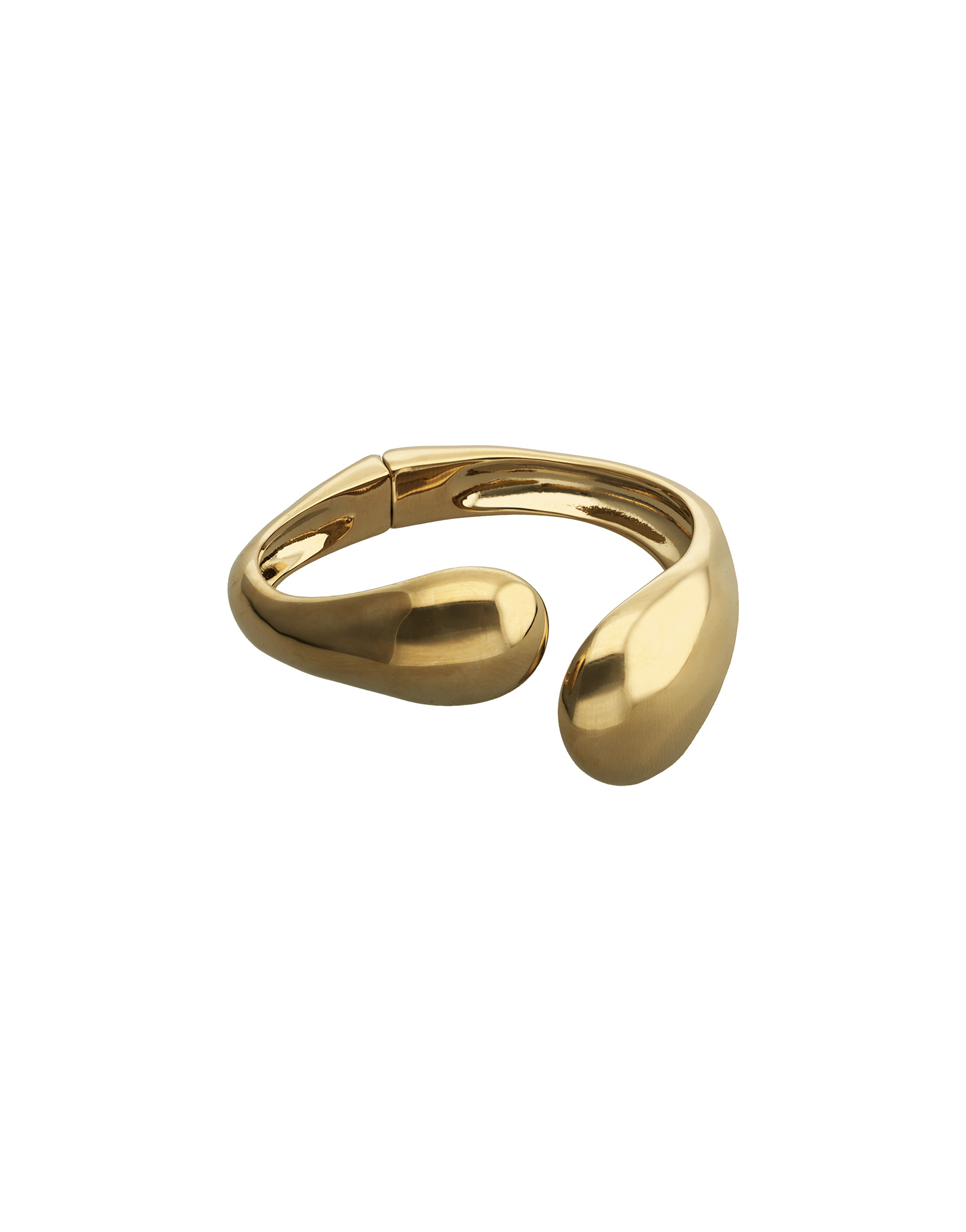 Bangle bracelet with two irregular drops