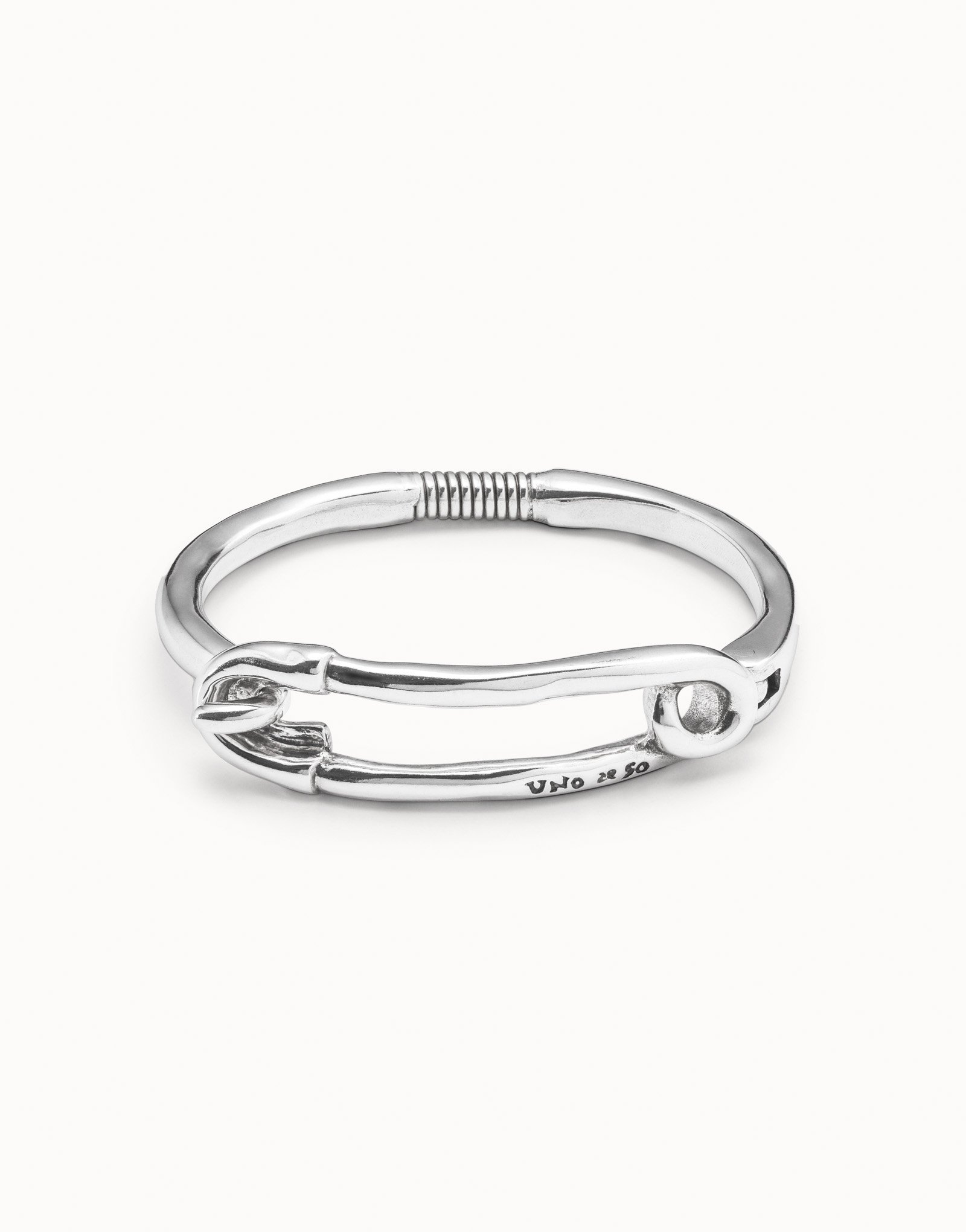 Bracciale placcato argento Sterling e chiusura a forma di spilla da balia, , large image number null