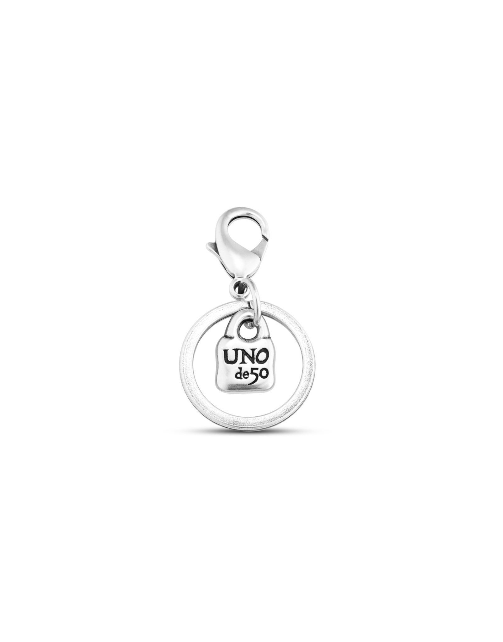 18K gold-plated Unode50 unisex key-ring, Silver, large image number null