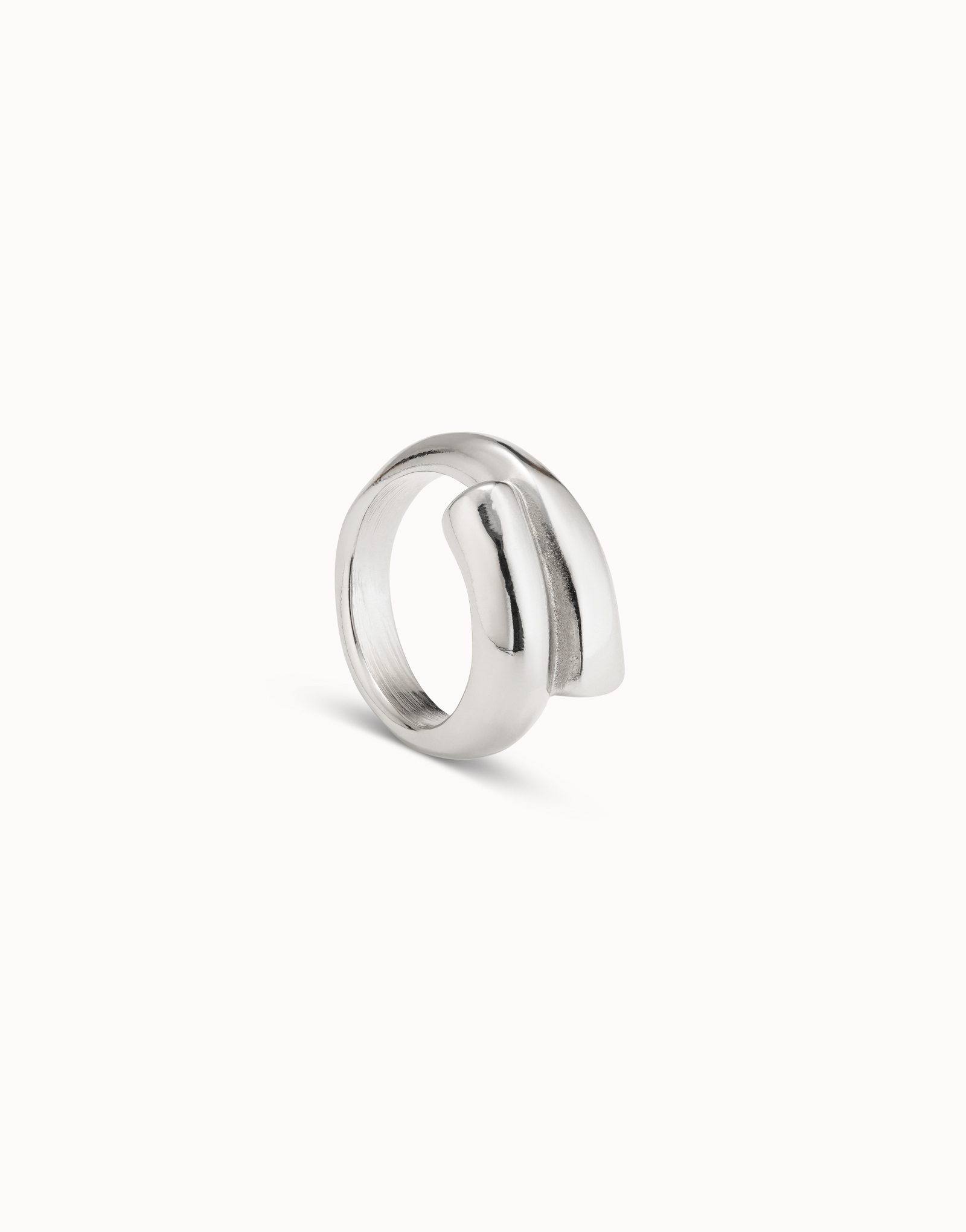Anello placcato argento Sterling a forma tubolare chiuso al centro, Argent, large image number null