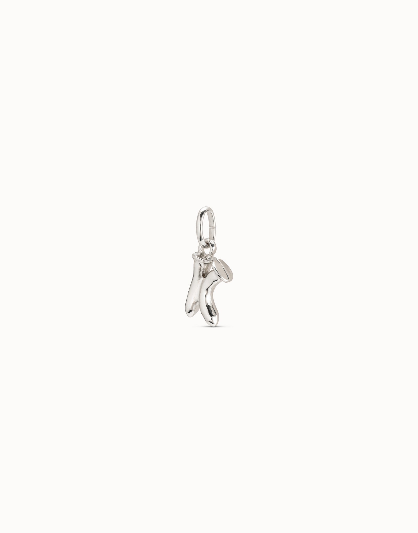 Sterling silver-plated letter K charm, Silver, large image number null